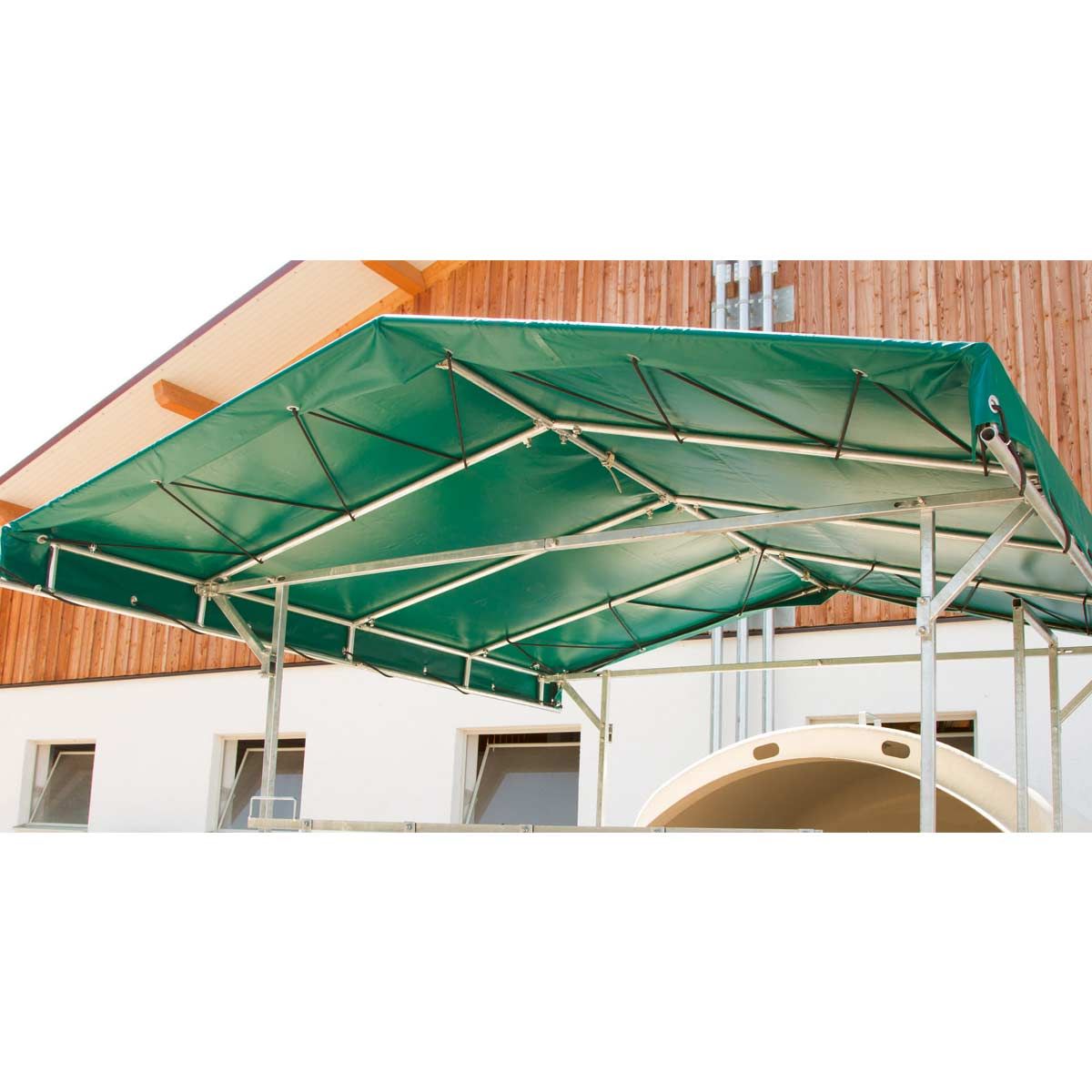 Kerbl acoperiș pentru CalfHouse Premium 4/5, prelată PVC anti-UV, în utilizare
