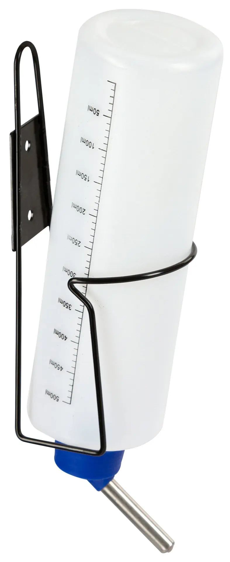Nager Trinkflasche mit Metallhalter, tropffrei, mit Füllskala, für Nagerställe, 500 ml