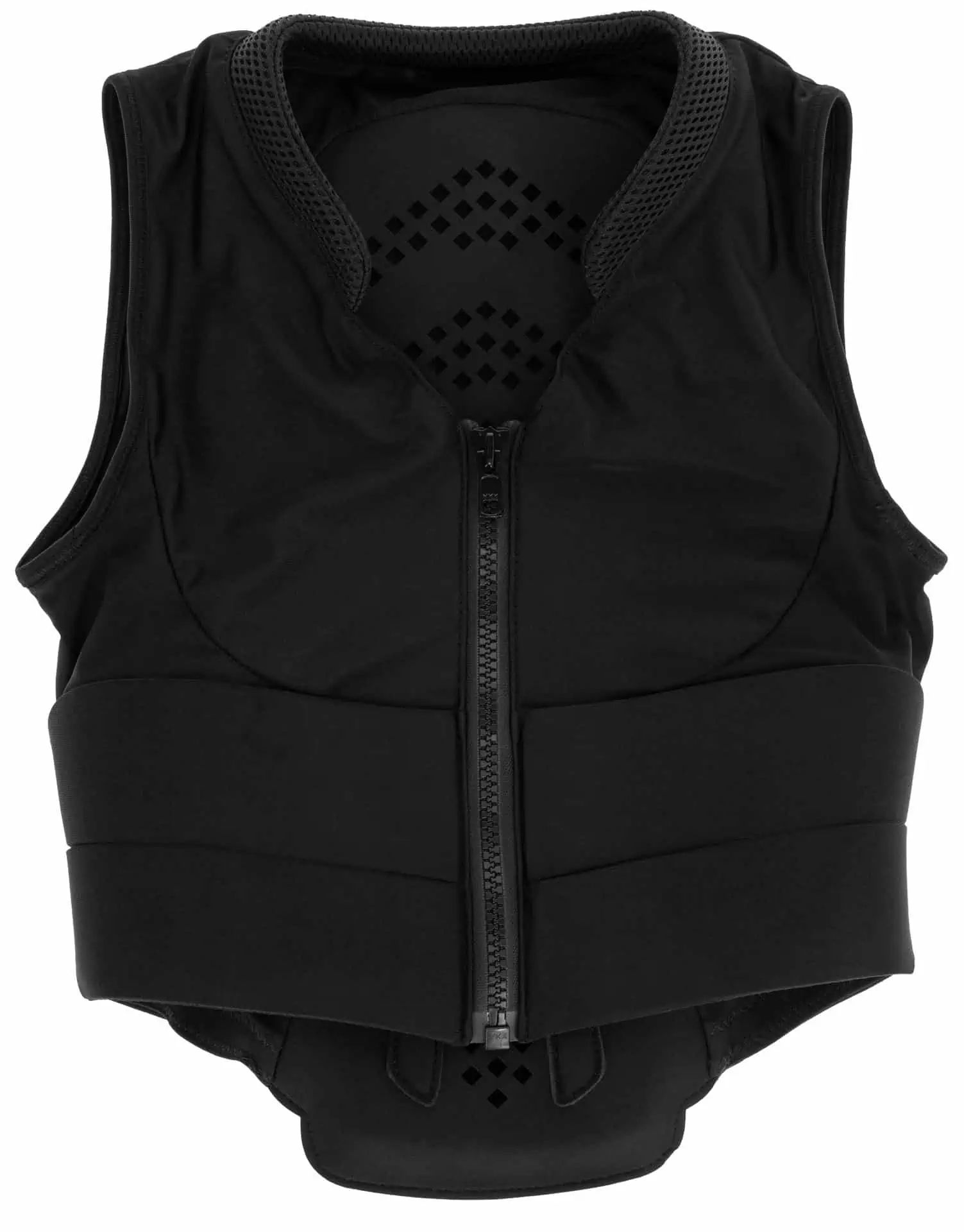 Gilet de protection noir sans manches avec fermeture éclair et trous d'aération