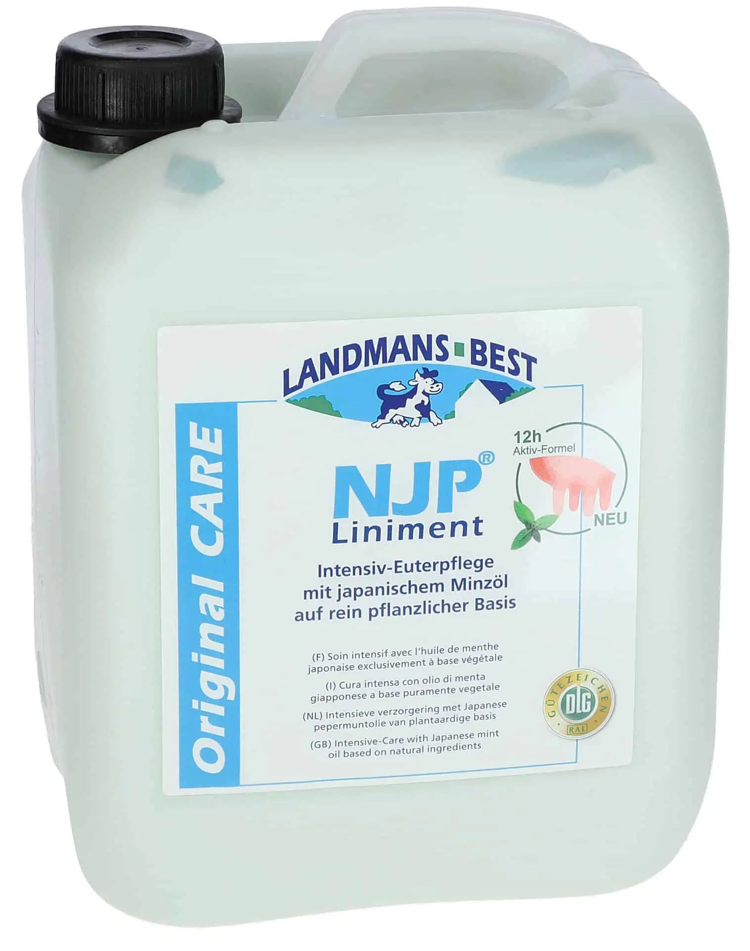 Kerbl Soin de la Mamelle NJP Liniment à l'Huile de Menthe, Formule Active 12h, jerrican 5000 ml