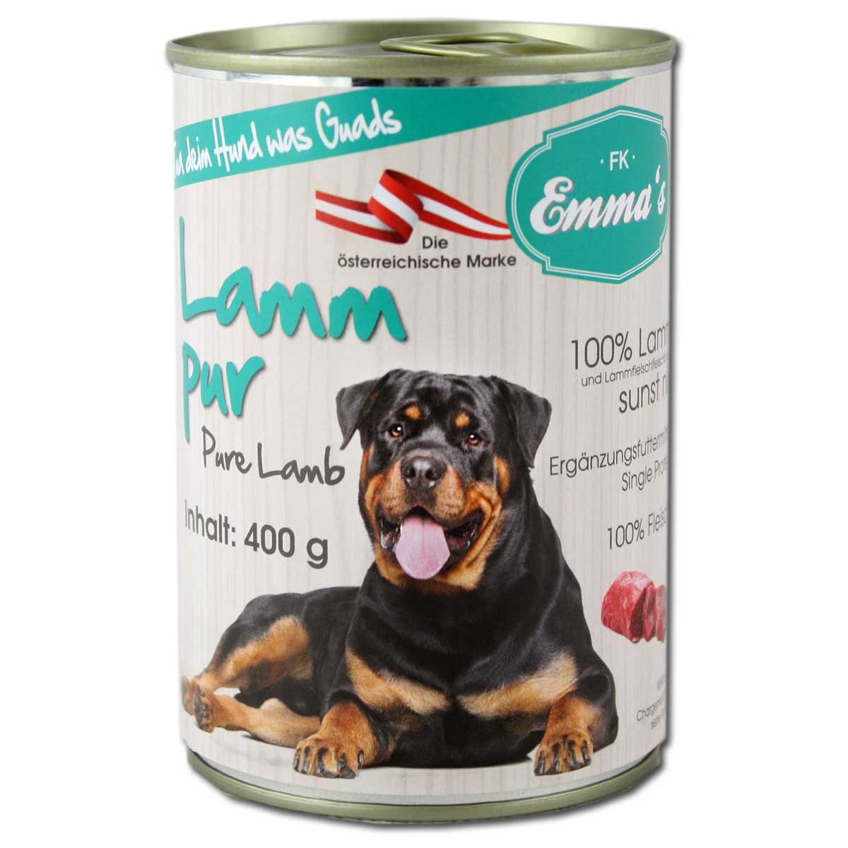 Emmas Hundefutter Lamm pur