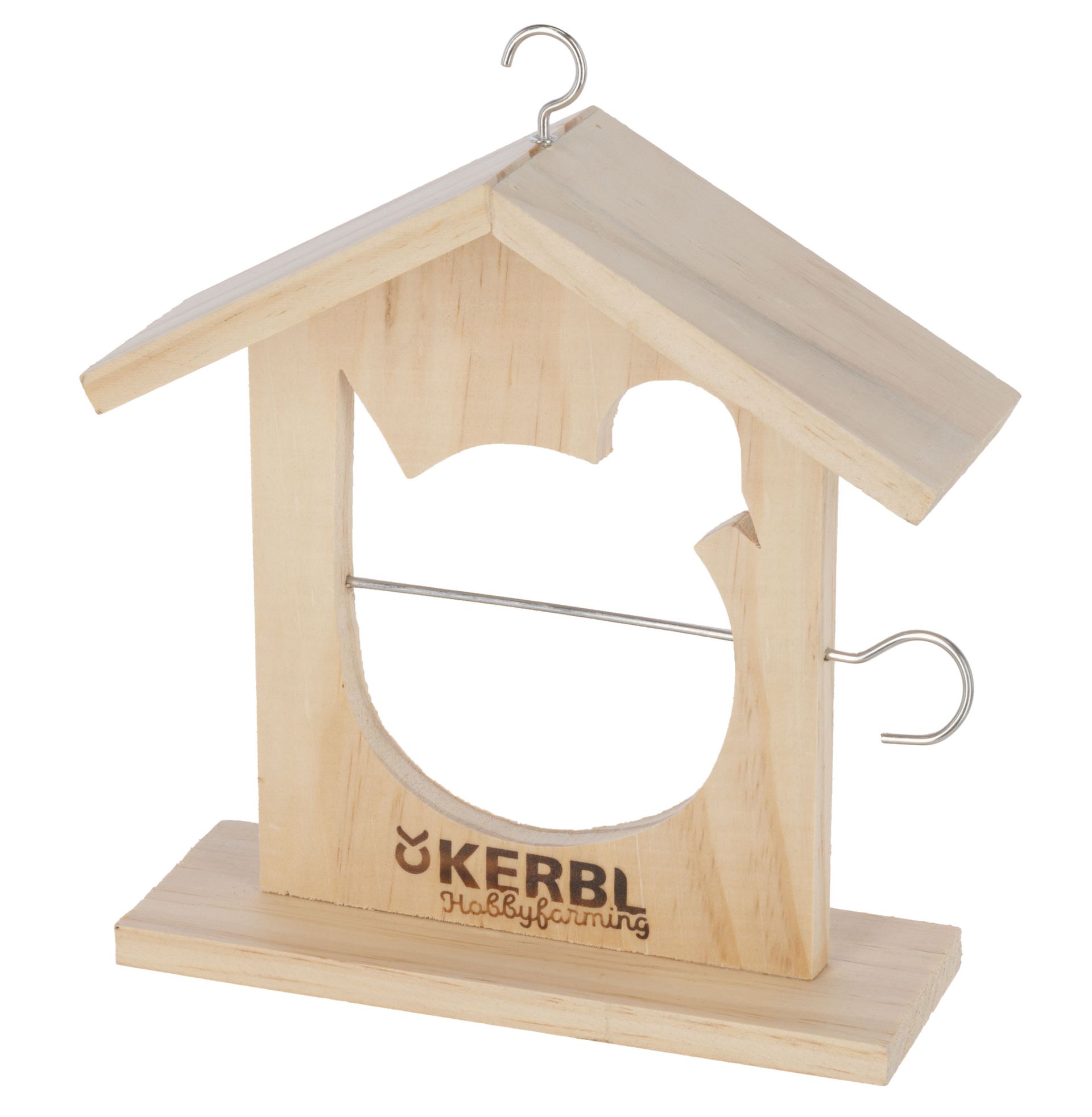 Kerbl Solo Supporto per palline di grasso in legno, 18,5 x 6 x 19 cm