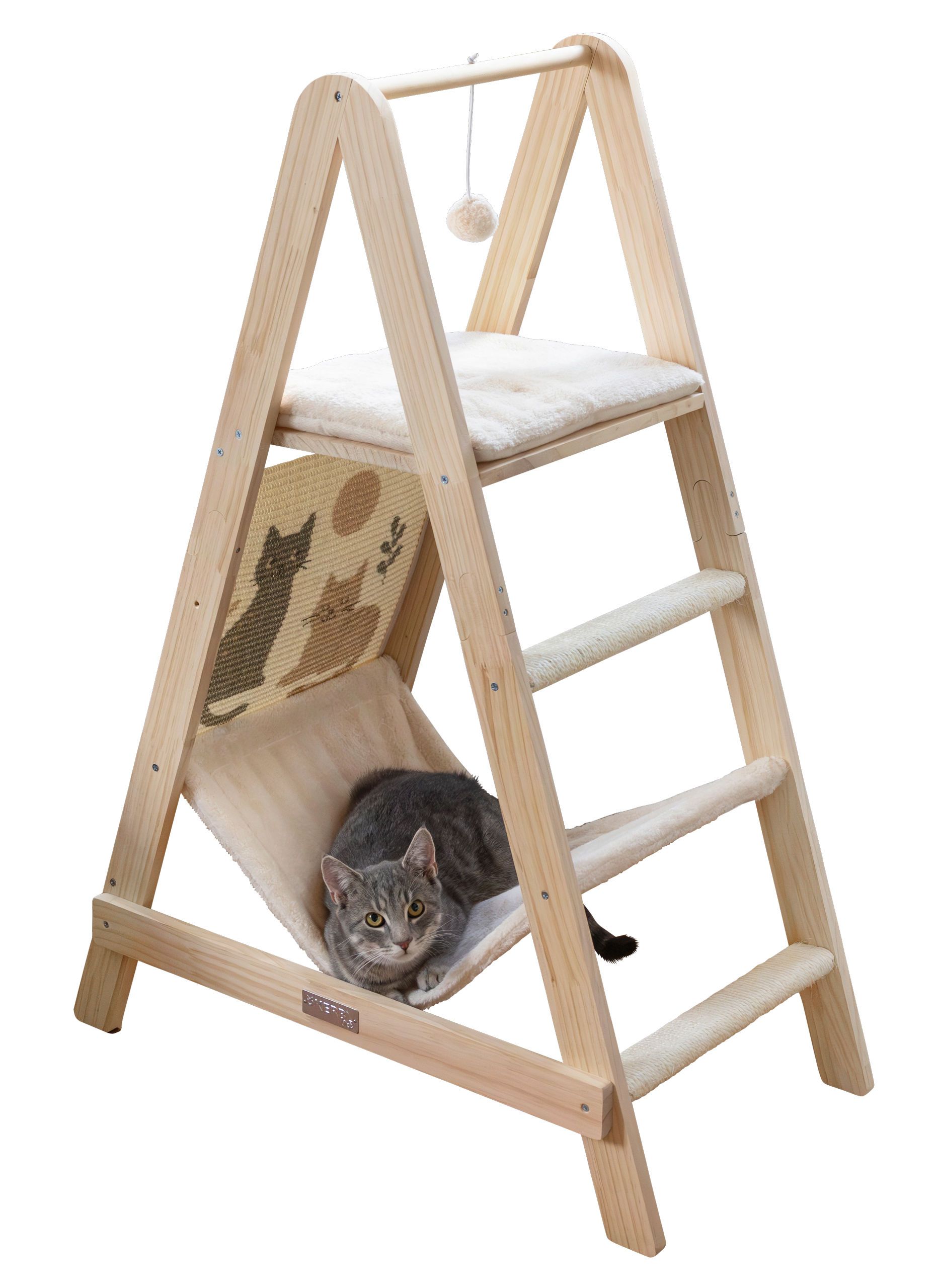 Kerbl Kletterturm Ladder aus Massivholz, 104 x 74 x 41 cm, beige