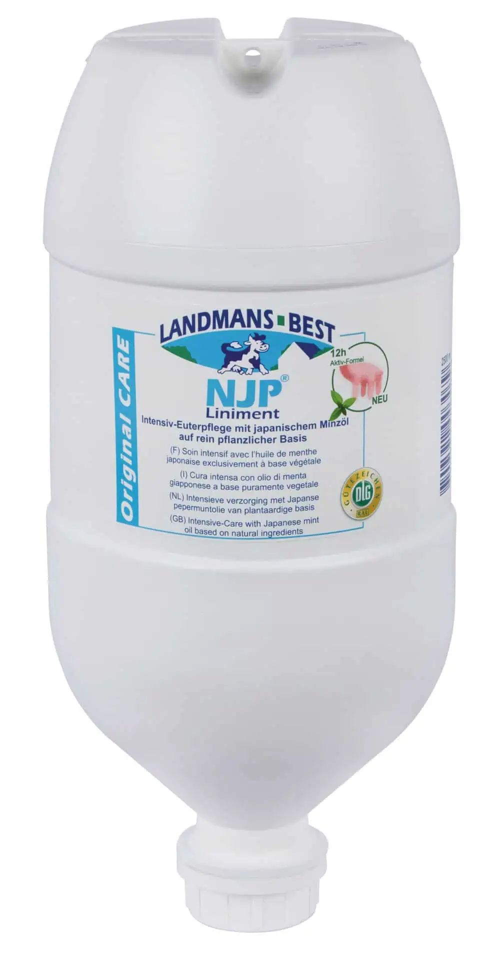 Kerbl Soin de la Mamelle NJP Liniment à l'Huile de Menthe, Formule Active 12h, distributeur 2500 ml