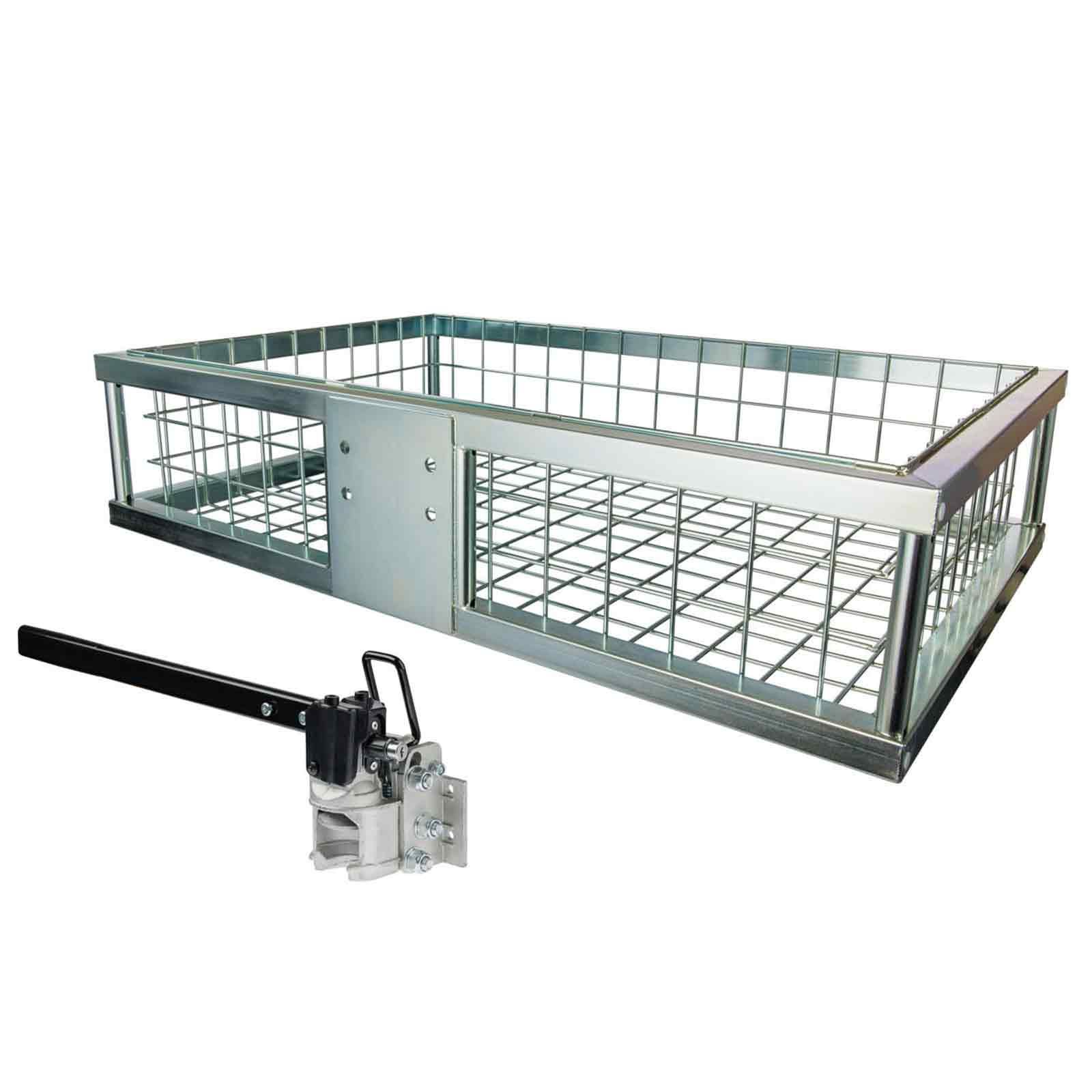 Porte-gibiers galvanisé pour attelage de remorque rabattable 89x58,5x20 cm