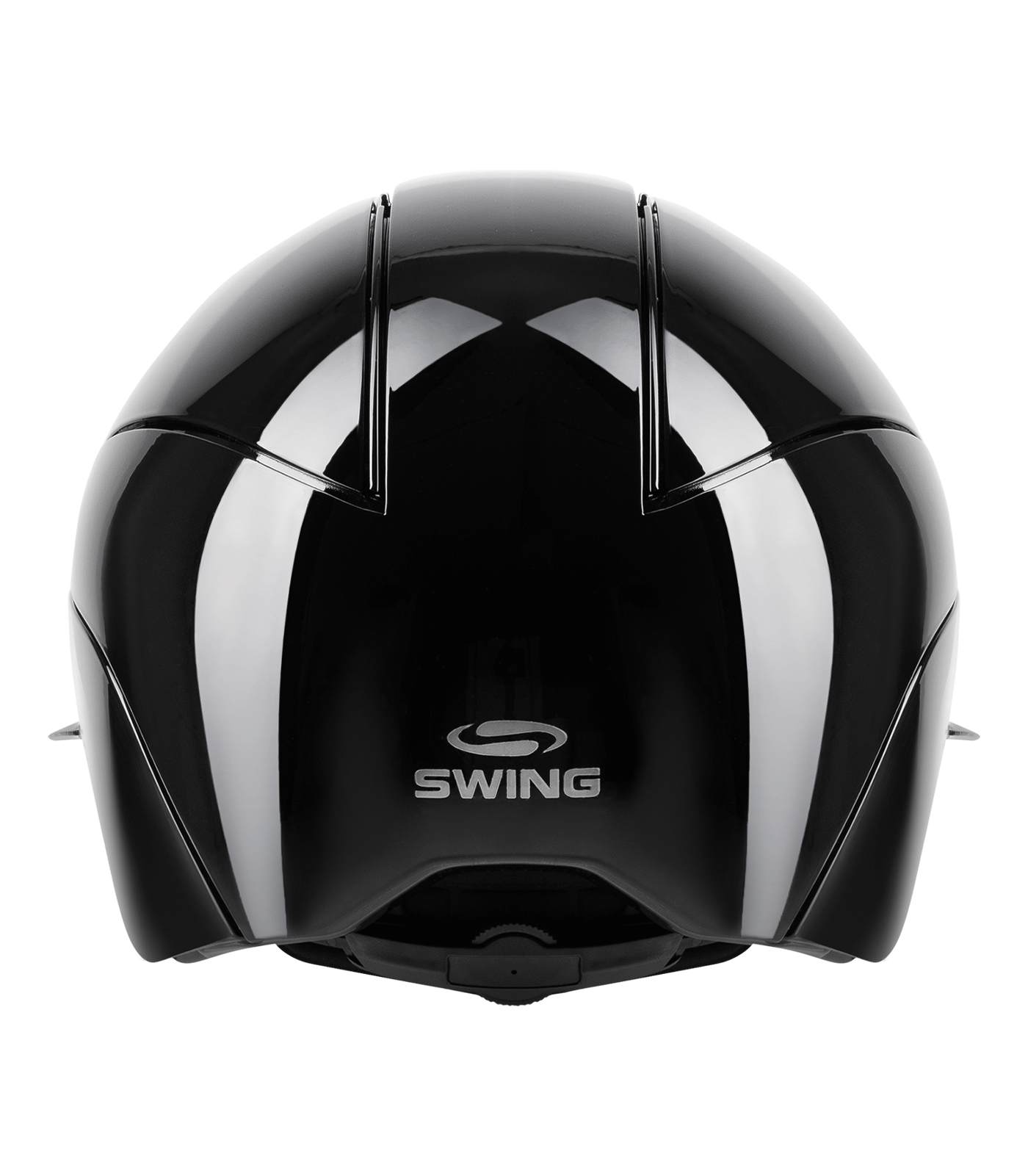 SWING H24 Lady Glossy Riding Helmet, black gloss, EN 1384:2023, rear view