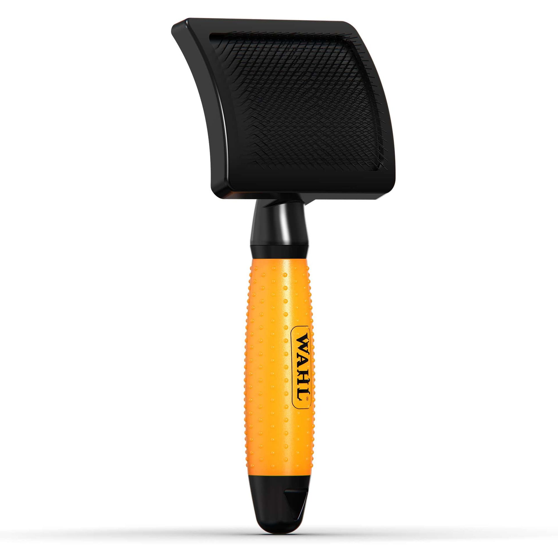 Wahl Brosse carde en nylon pour chiens, orange, soin doux, vue de côté