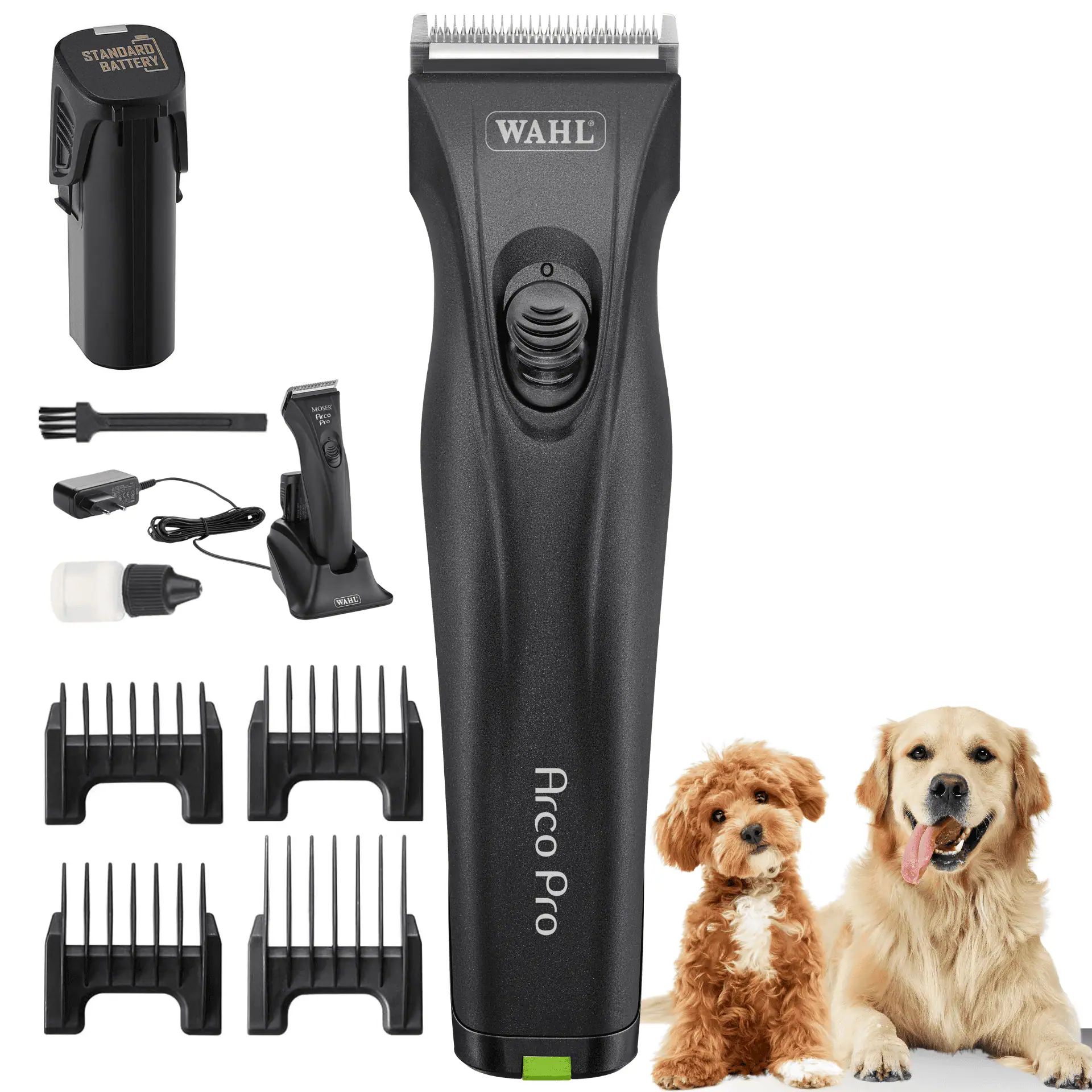 Wahl Arco Pro Hunde-Schermaschine, kabellos, mit Akku und leisem Betrieb, Lieferumfang