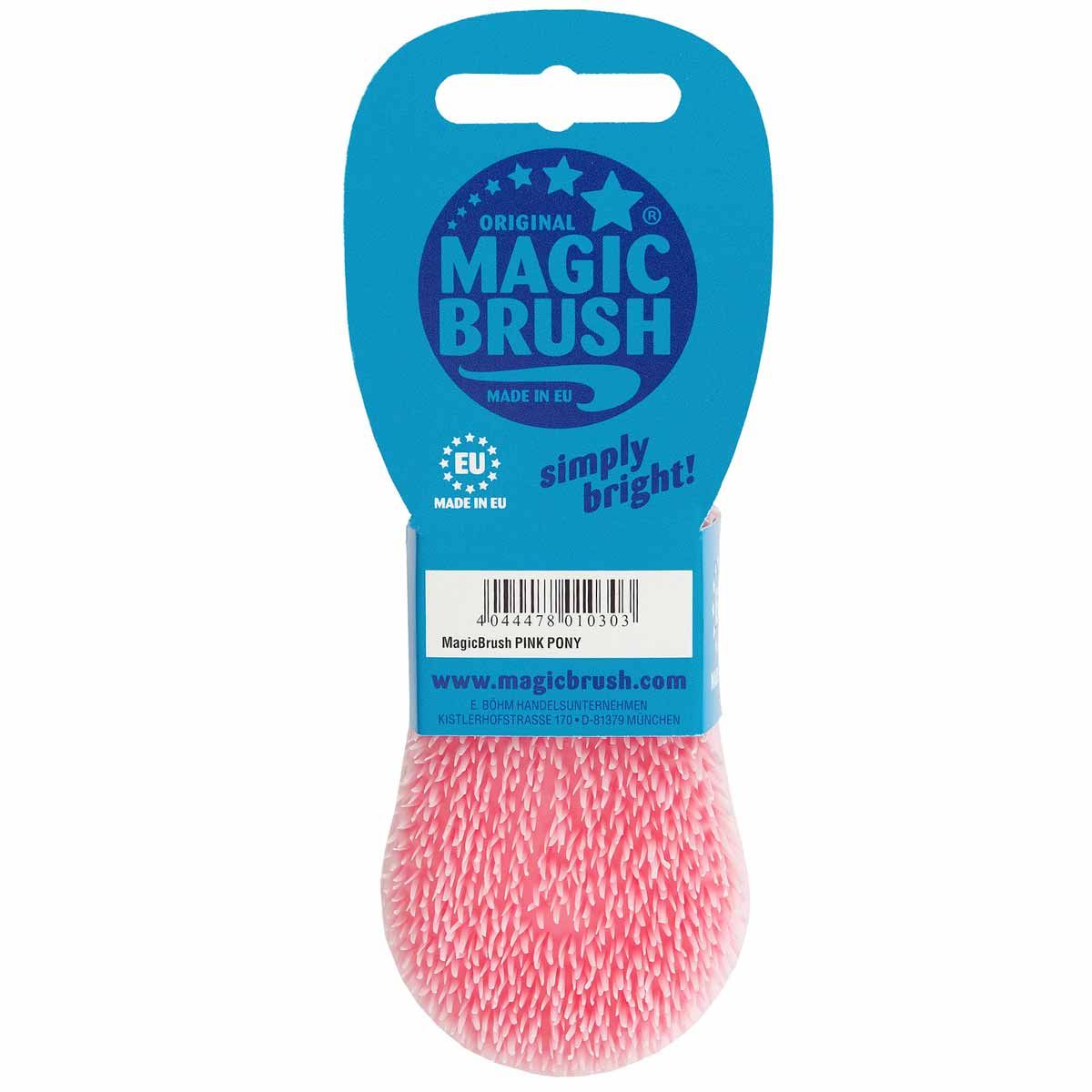 Brosse pour cheval MagicBrush Pink Pony, imprimé rose, emballage