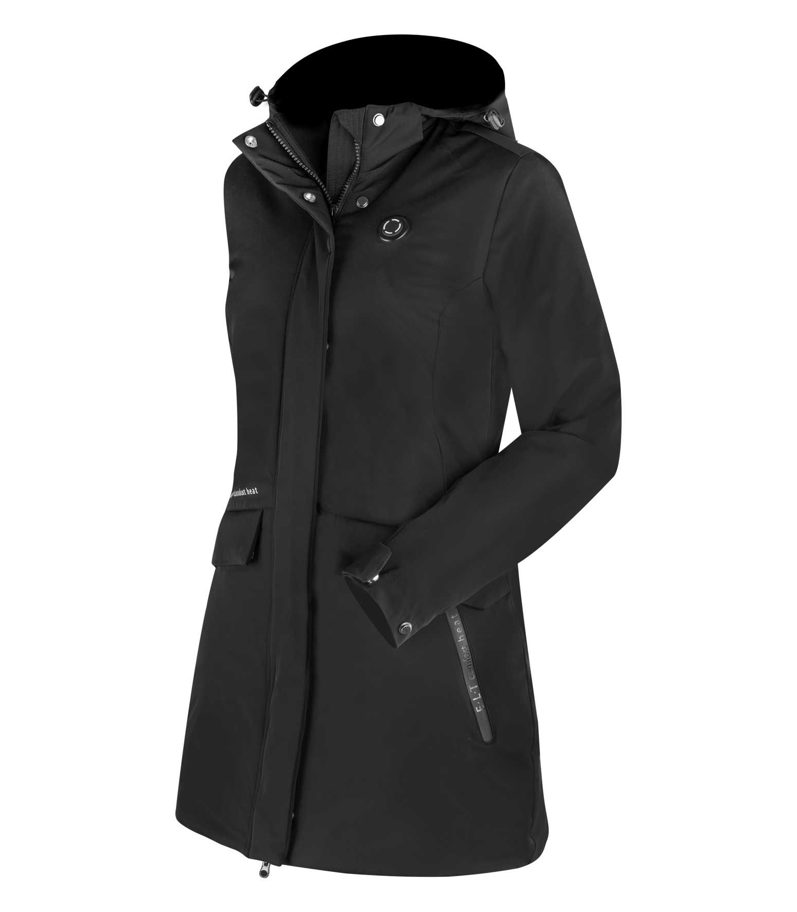ELT Värmeparka Comfort Heat, svart, vind- och vattenavvisande, 6 värmezoner
