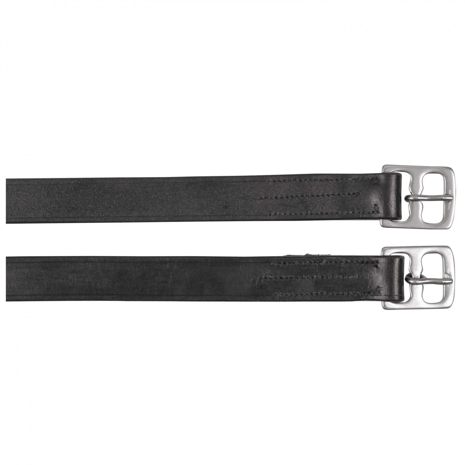 Kerbl Stigbygelläder i läder, 2 st., med tornspänne, 145 cm, svart