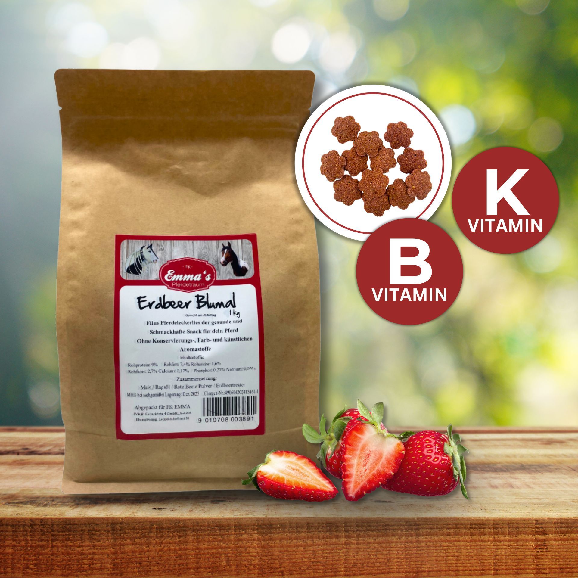 Emmas Pferdeleckerli Erdbeer Blumal 1 kg