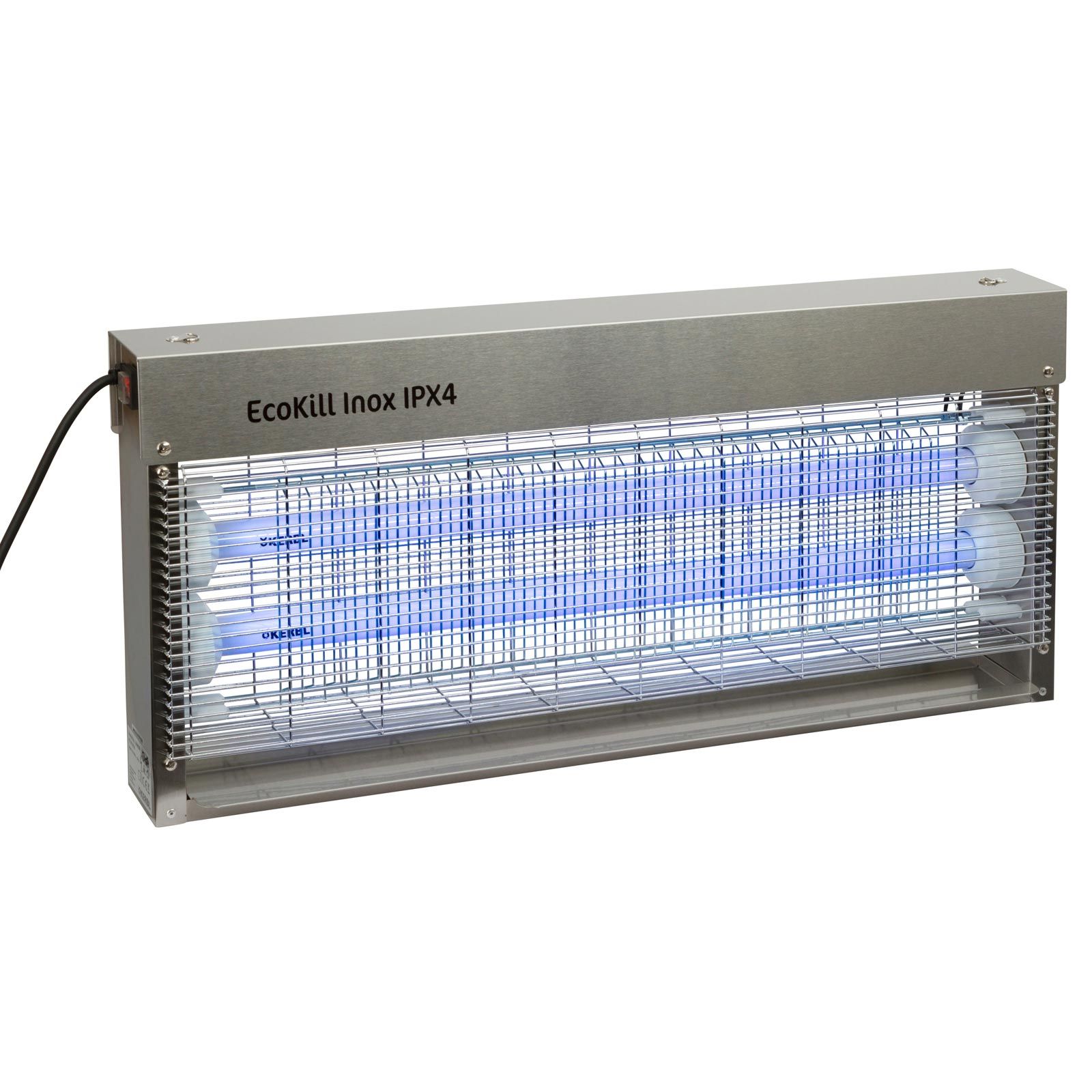 Elektrisk flugdödare EcoKill Inox IPX4 stänkvattenskydd 2 x 20 Watt