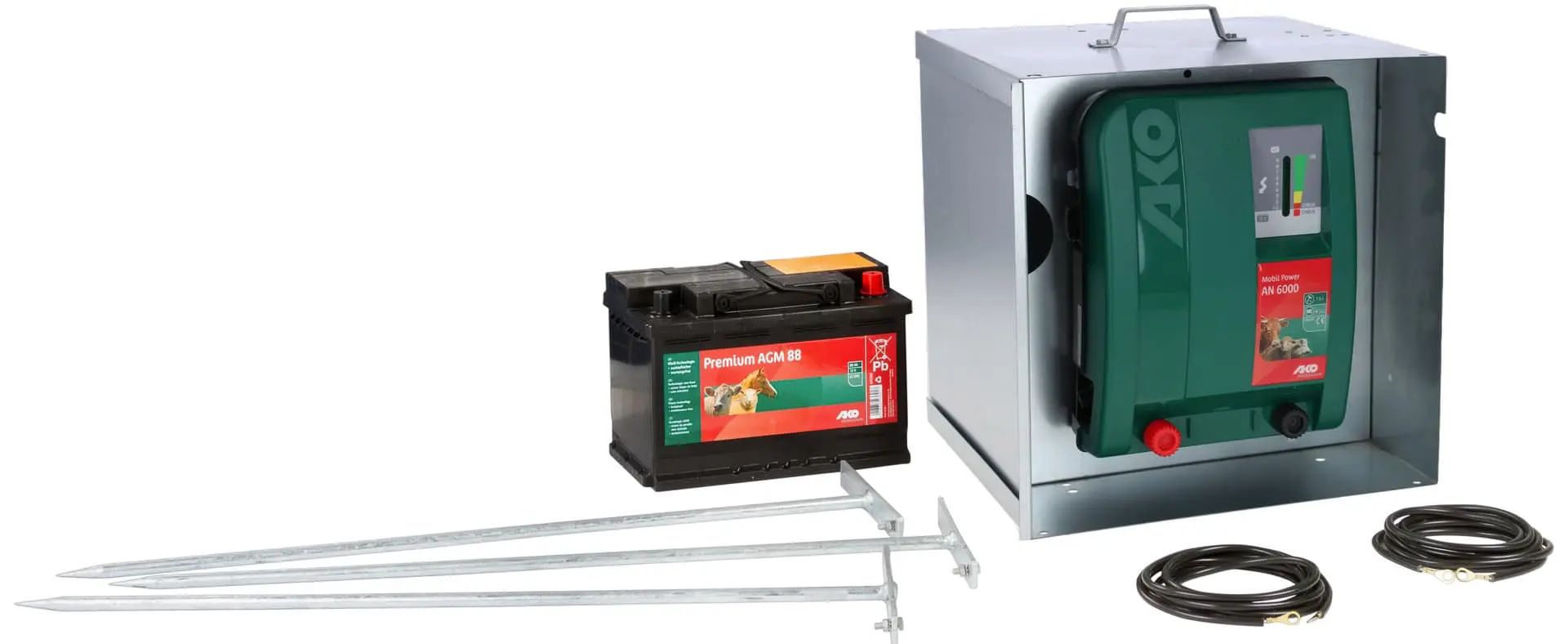 Kerbl Kit de démarrage AN6000, clôture électrique anti-nuisibles ovins, contenu de la livraison