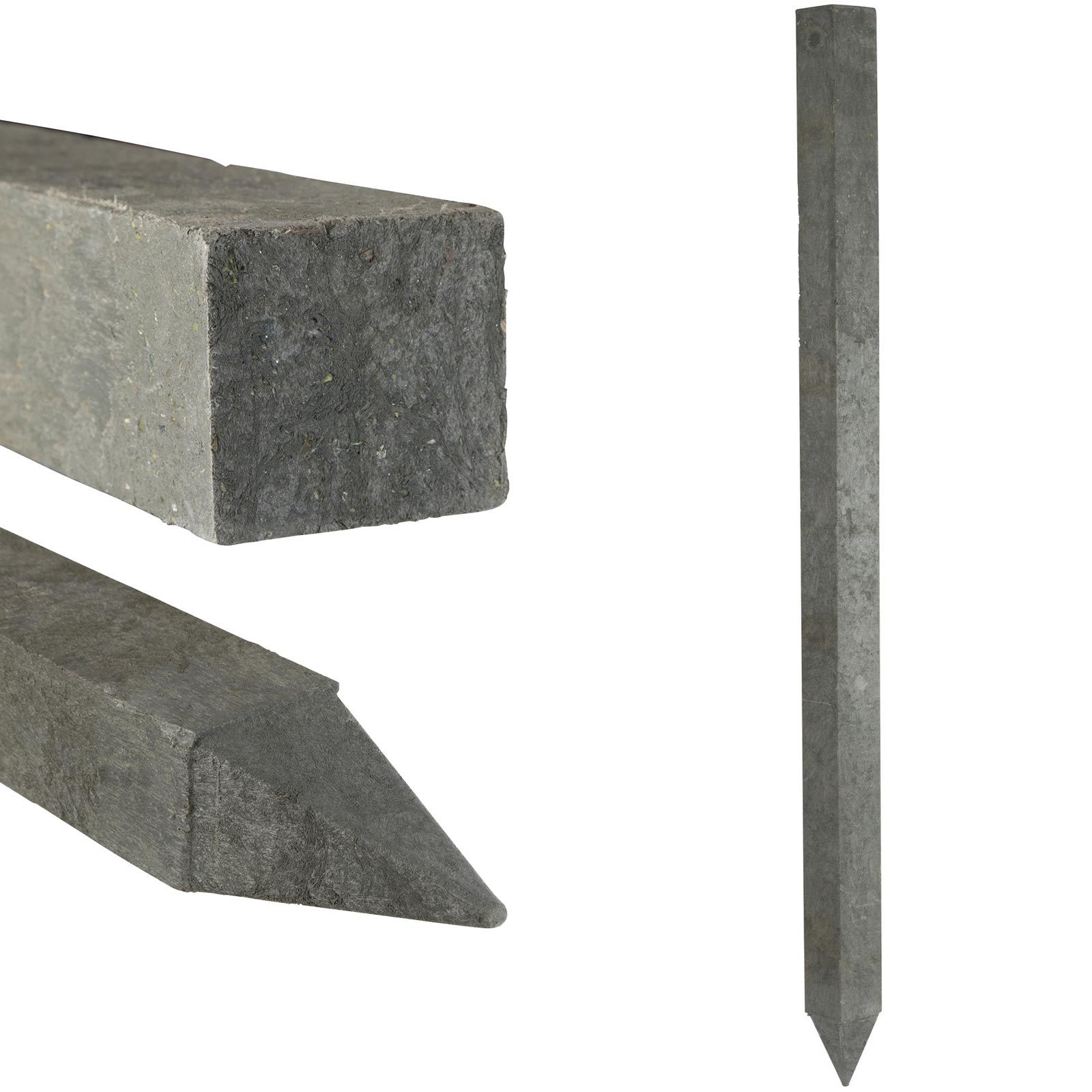 Recyclingpfahl vierkant 200 x 9 cm