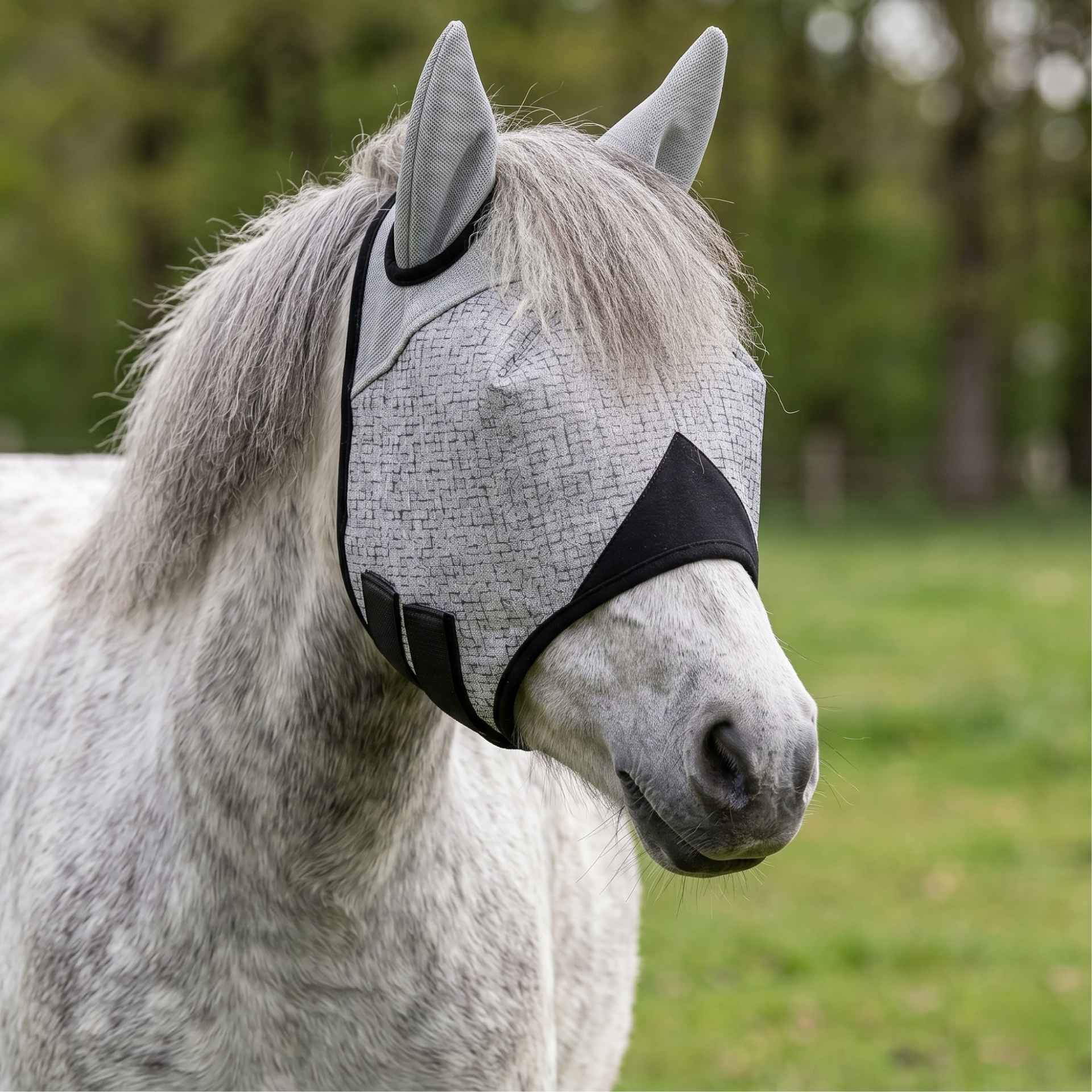 Covalliero Cuffia antimosche con protezione orecchie & UV, cavallo, vista laterale