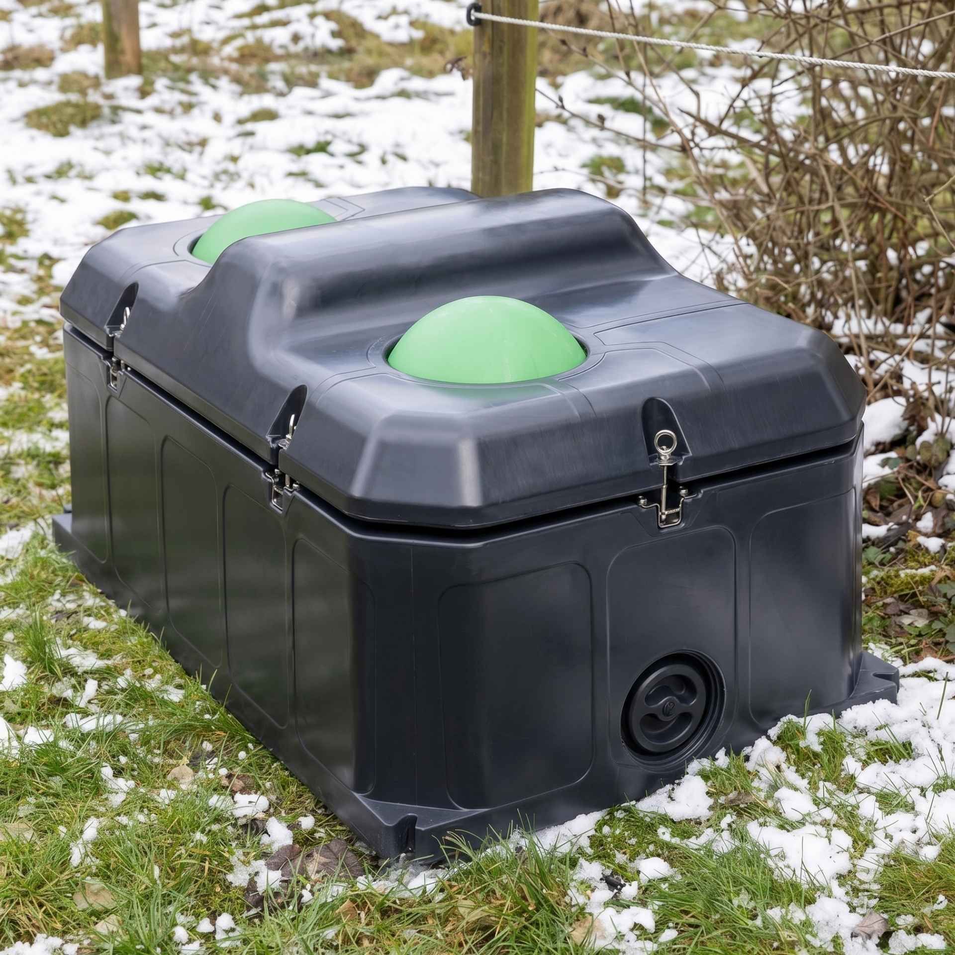 Teich, Pumpe, Tank, Wasserspiel, grüne Kappe