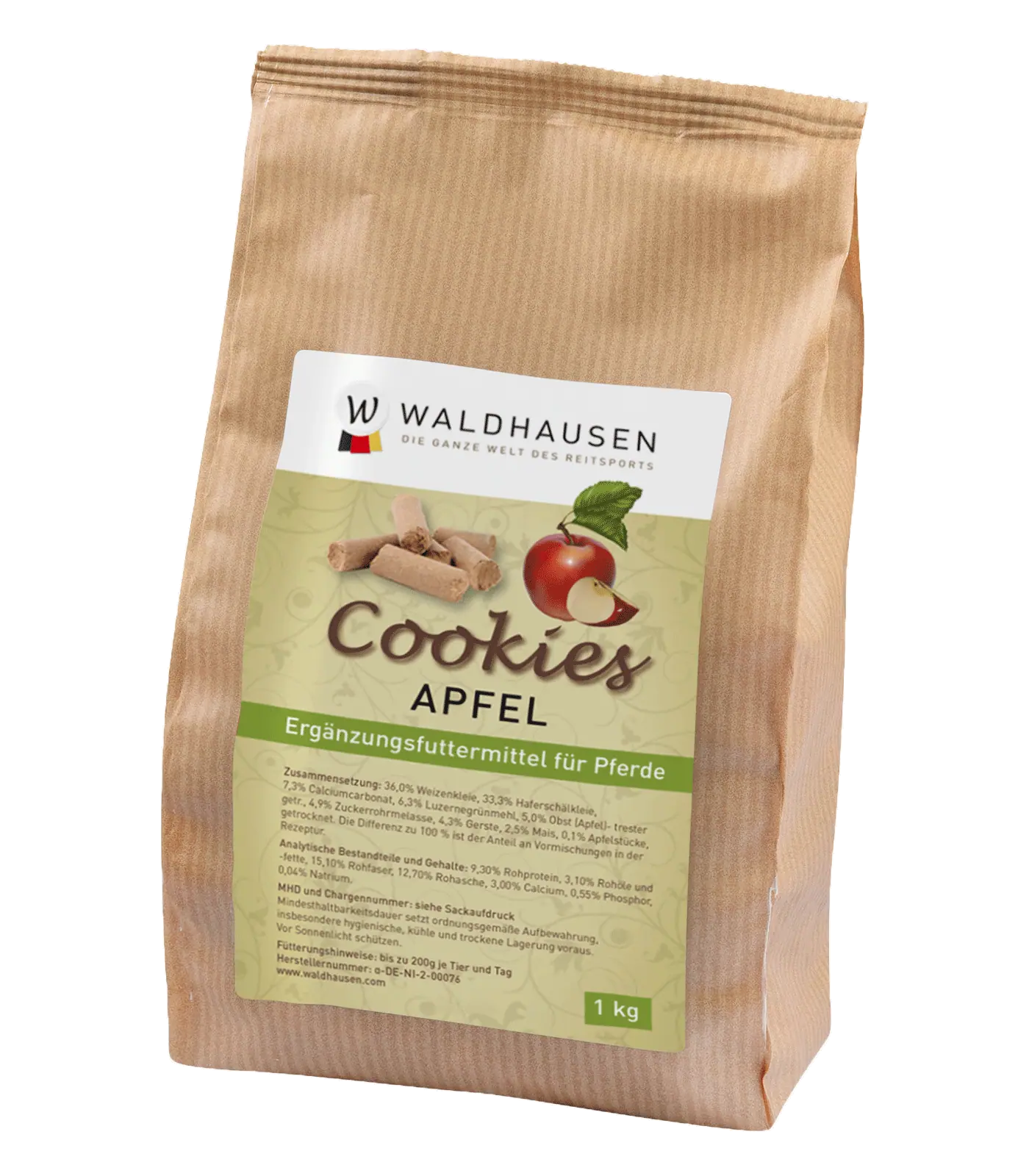 Waldhausen Cookies Almás Jutalomfalat Lovaknak A, D3, E Vitaminokkal, 1 kg, csomagolás