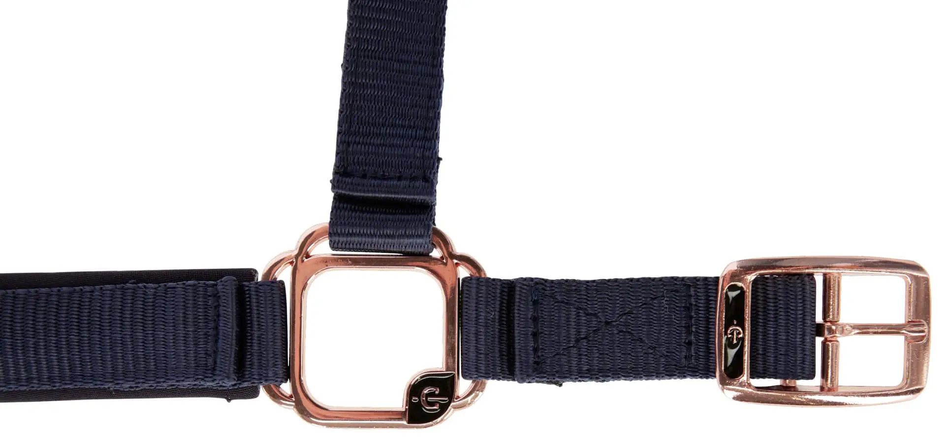 Licol Covalliero Classy, licol élégant et rembourré, bleu marine, Taille Pony