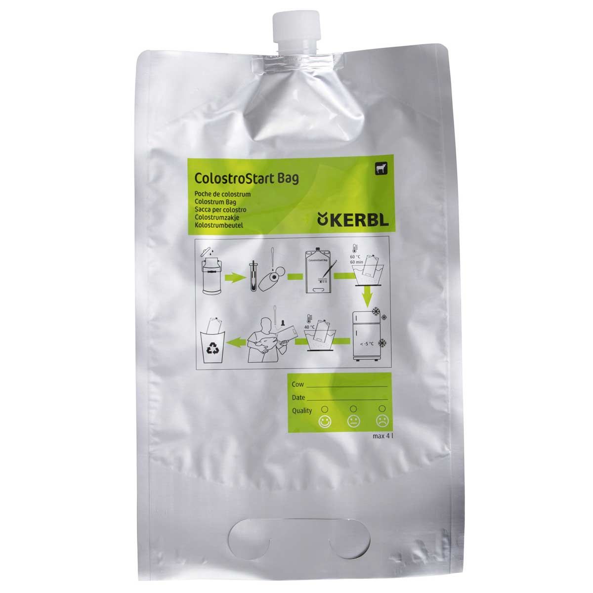 Kerbl ColostroStart – Système de gestion du colostrum, lot de 10