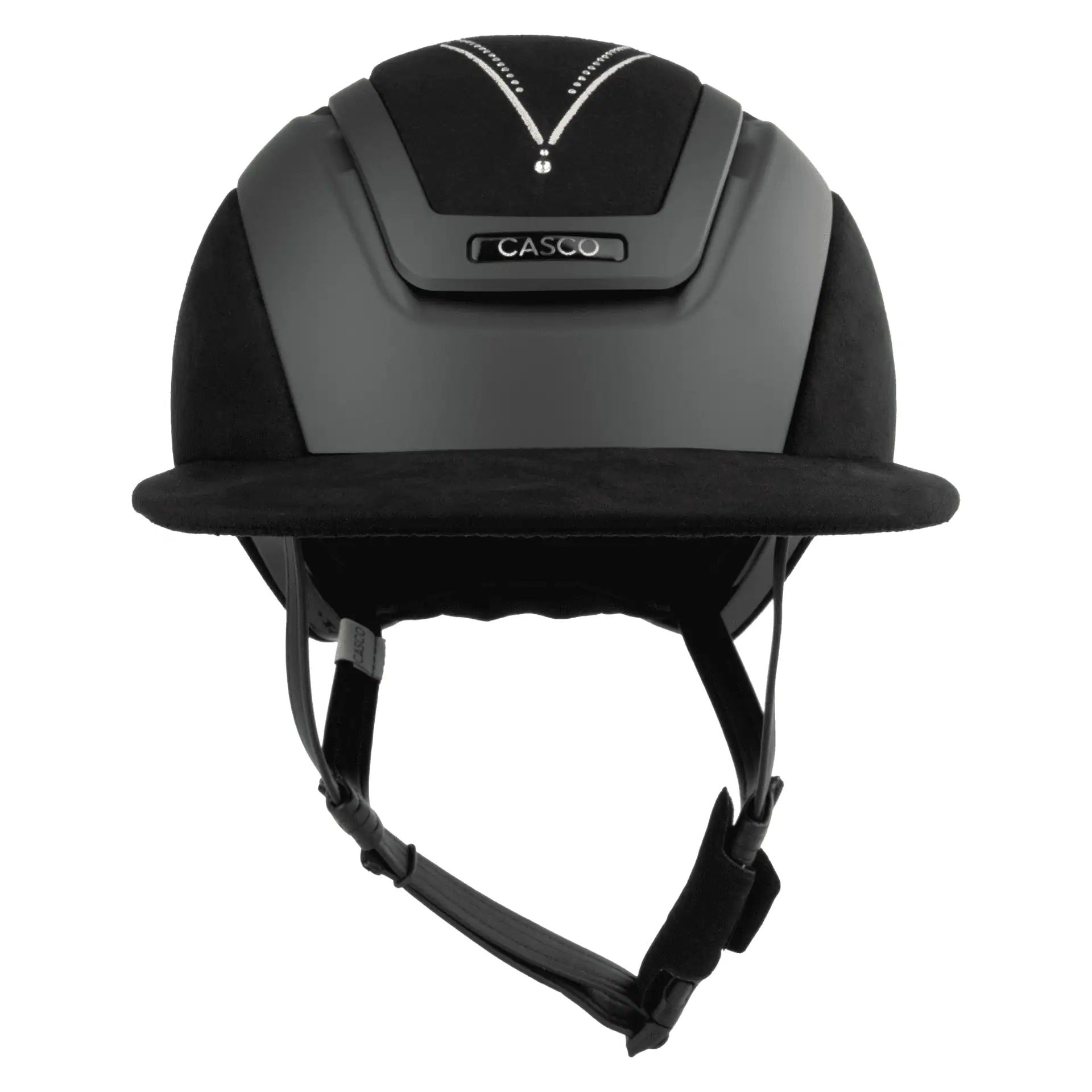 Casque d'équitation Casco Elite Iconic, protection élégante avec Swarovski, vue de face