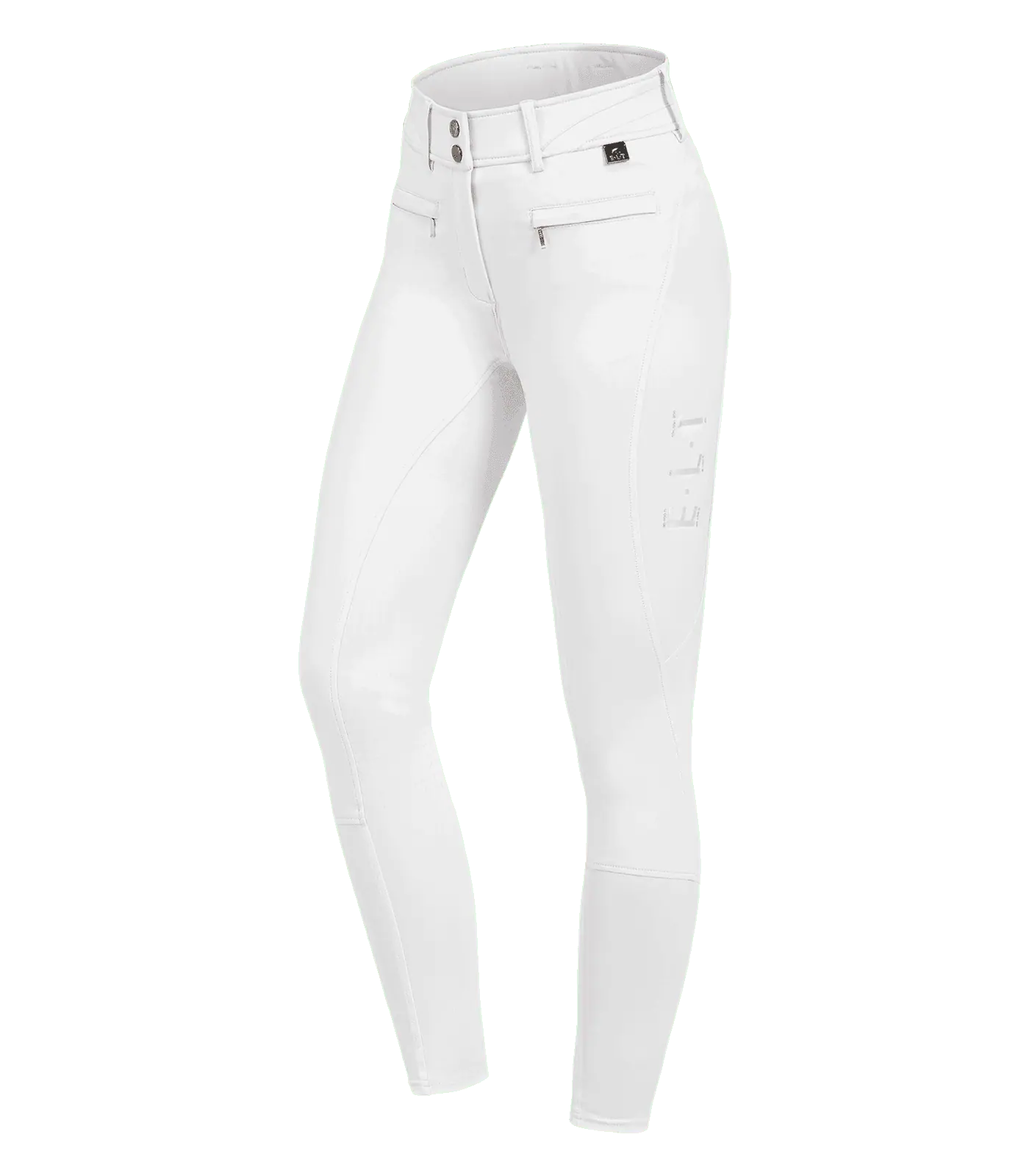Pantalon d'équitation ELT Maja Glam Curved High Waist Fond Intégral, Femme, blanc D36