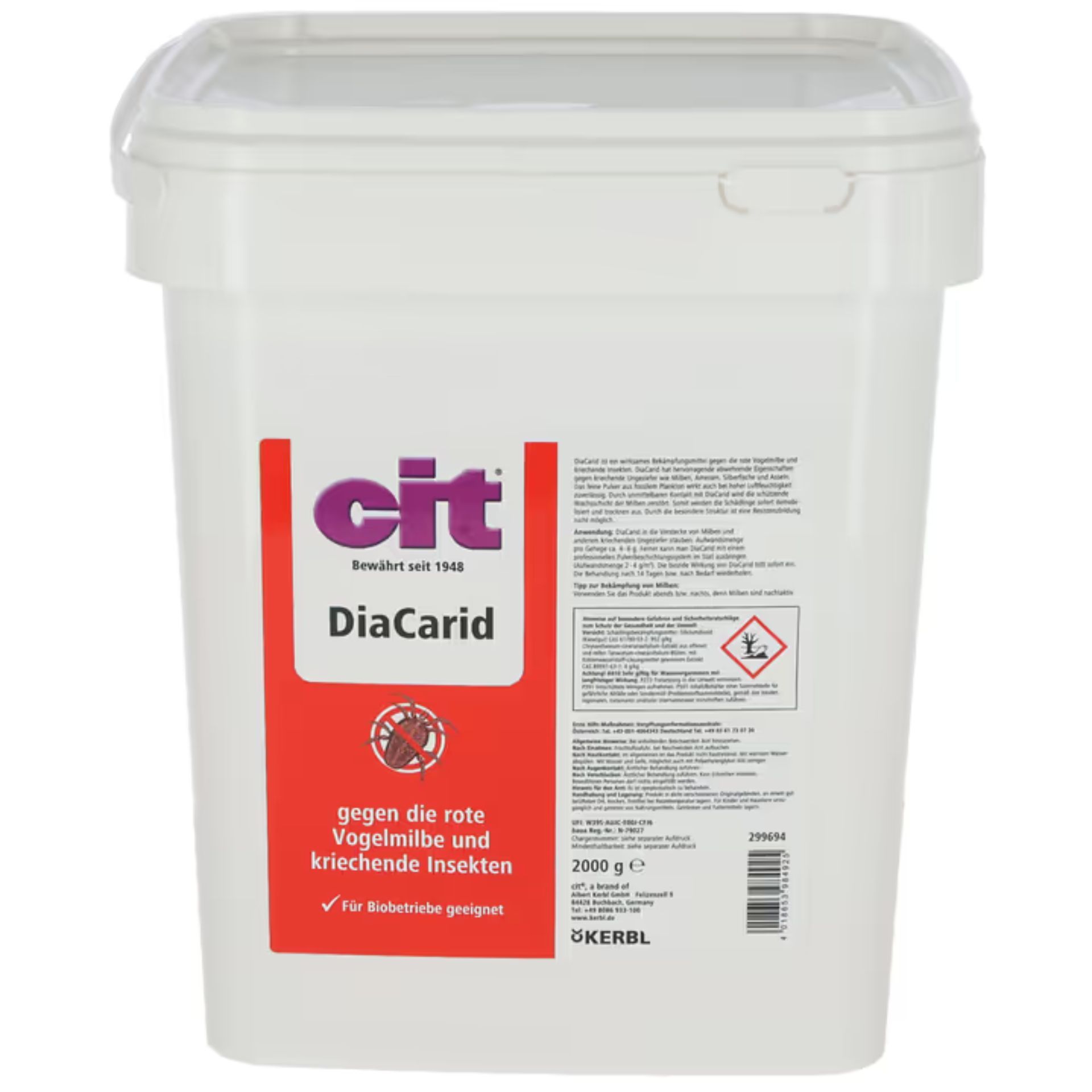 insecticide, diacarid, 2000 g, container, chemicals