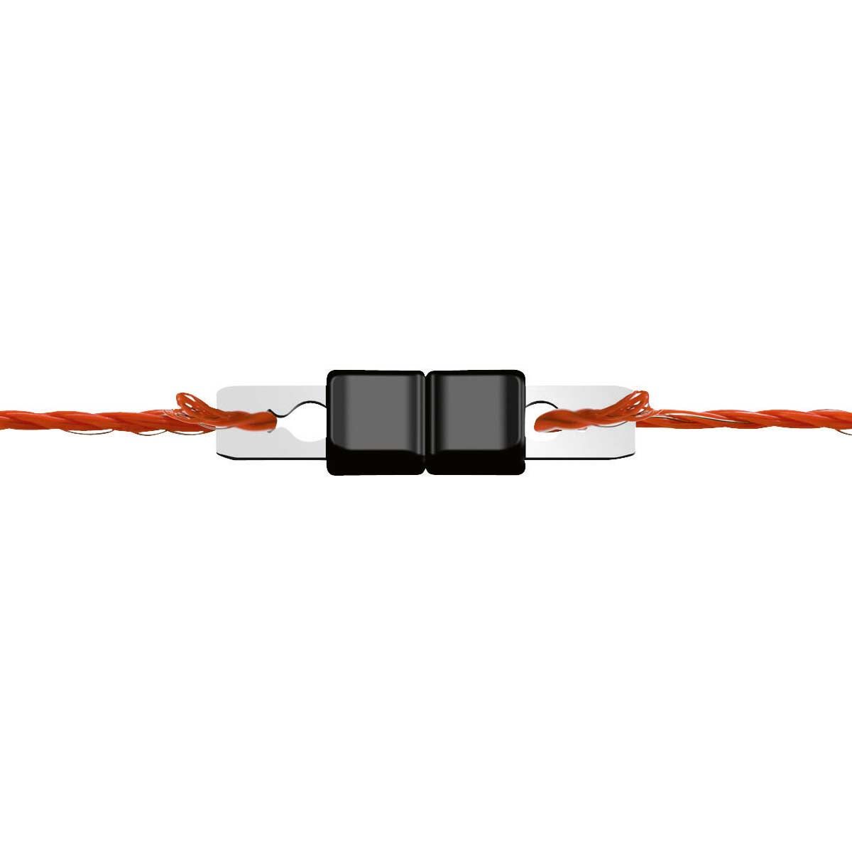 AKO Litzclip Litzenverbinder 3 mm gerade, Edelstahl, 10 Stück, im Einsatz