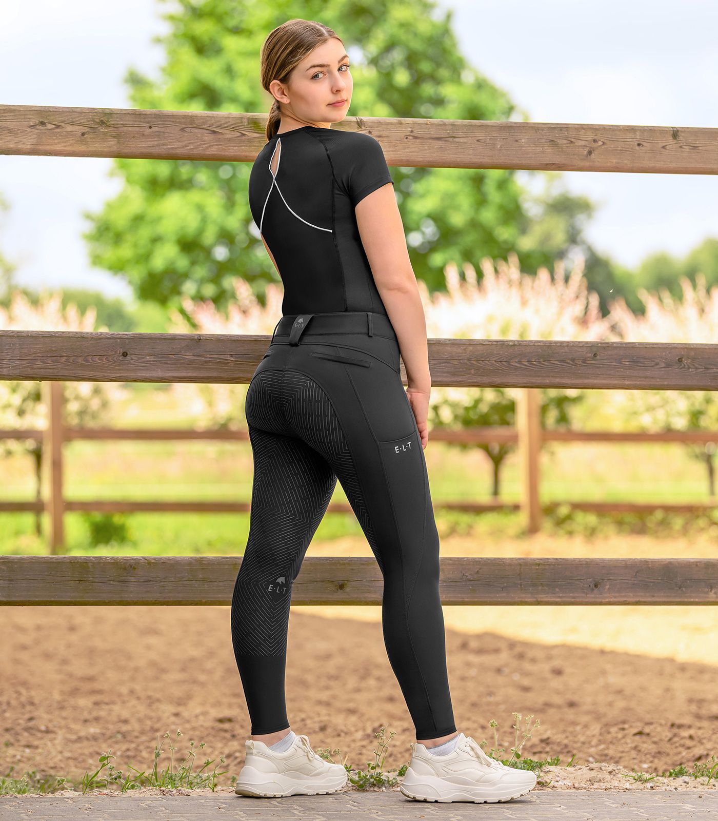 ELT Reithose Comfort Ride Silikon Damen, Vollbesatz, schwarz