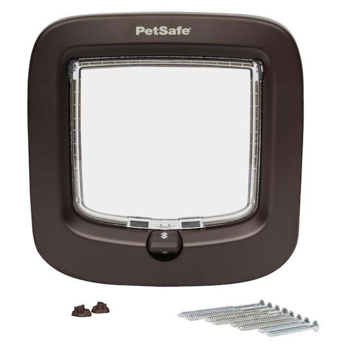 PetSafe Katzenklappe braun, manuelle 4-Wege-Verriegelung, Lieferumfang