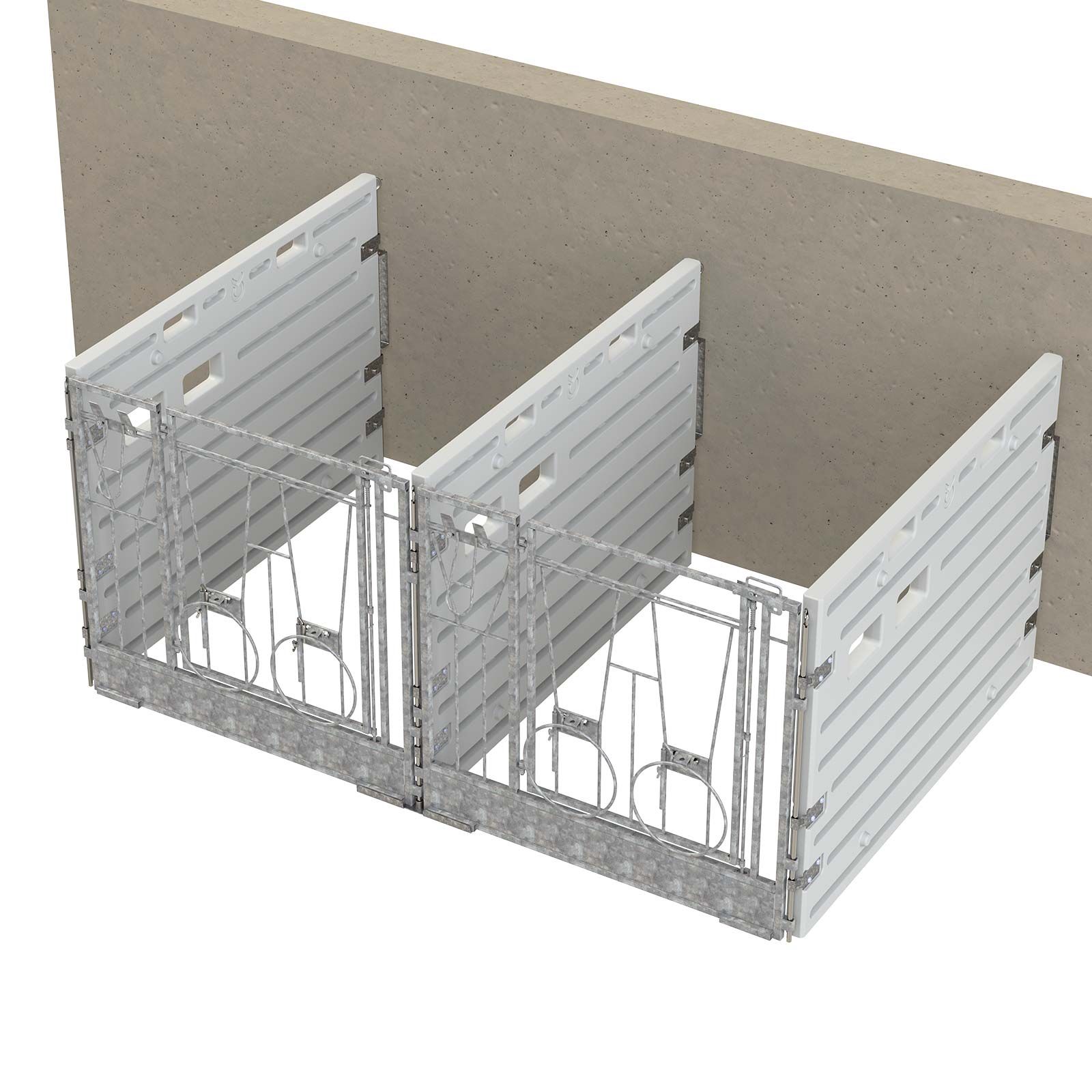 Kerbl Modular Calf Box Double Pen Wall-Mounted, 1.8 sqm