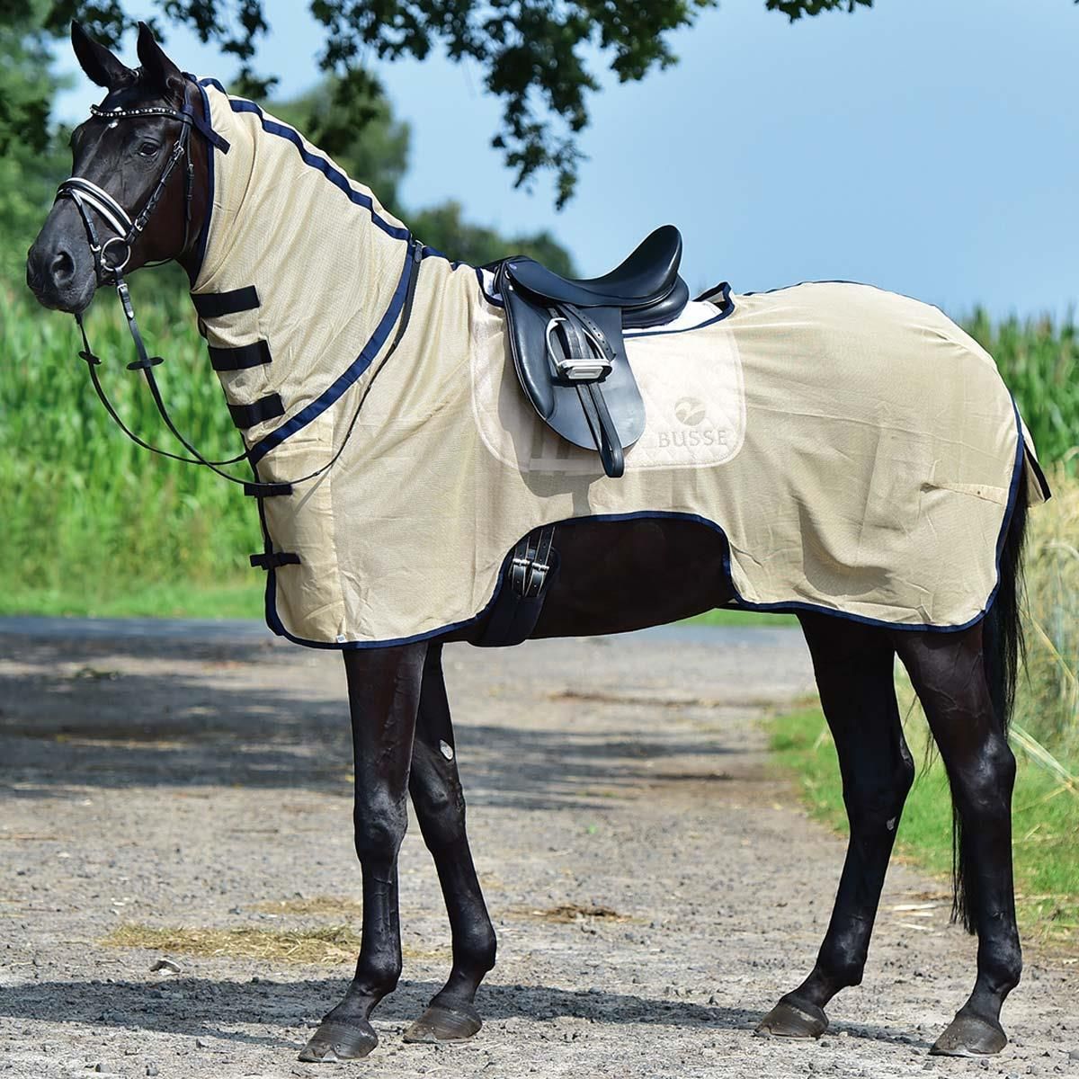 BUSSE Couverture d'équitation anti-mouches MOSKITO II, échancrure, en utilisation
