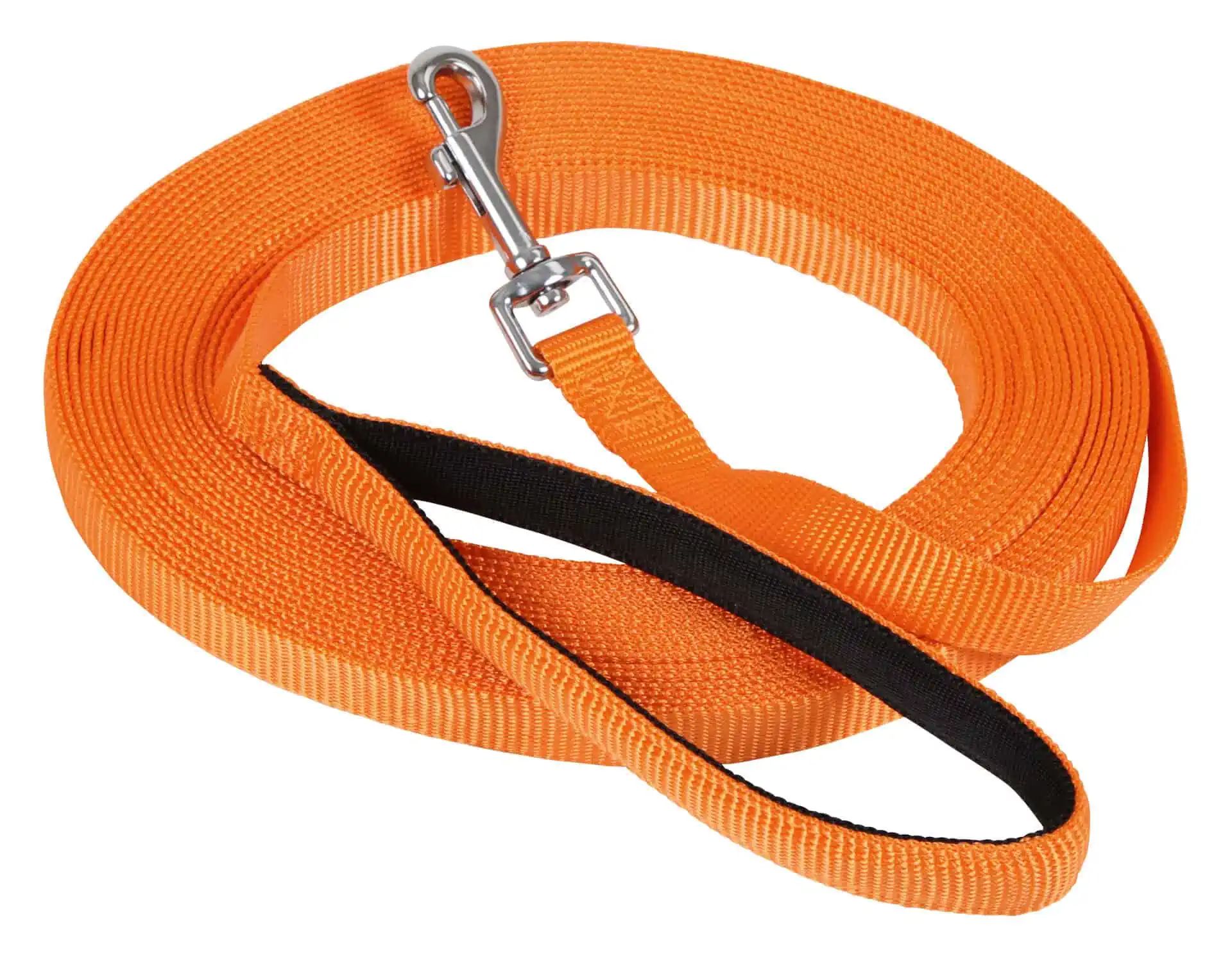 Suchleine Miami mit Softgriff orange, 10m x 20mm