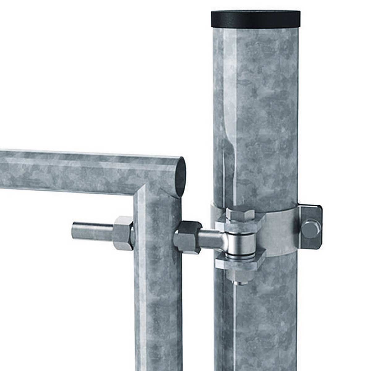 Kerbl Hinge Pin Bracket for Gate Posts 9 cm, Pasture Gate Fitting, Pair, assembly diagram