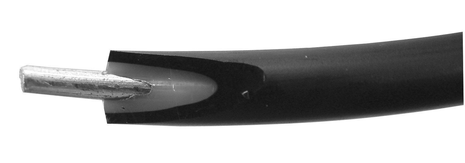 soldering tool, flat-blade, metal tip, black handle, cable sheath