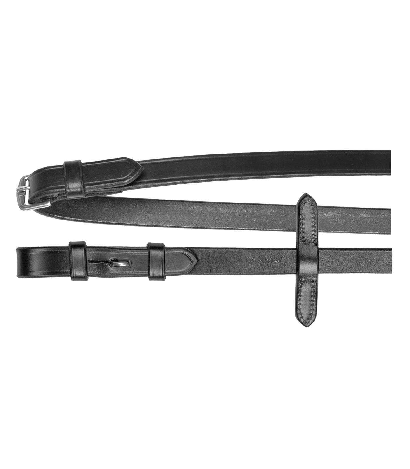 Waldhausen Lederzügel mit Stegen und Haken, schwarz