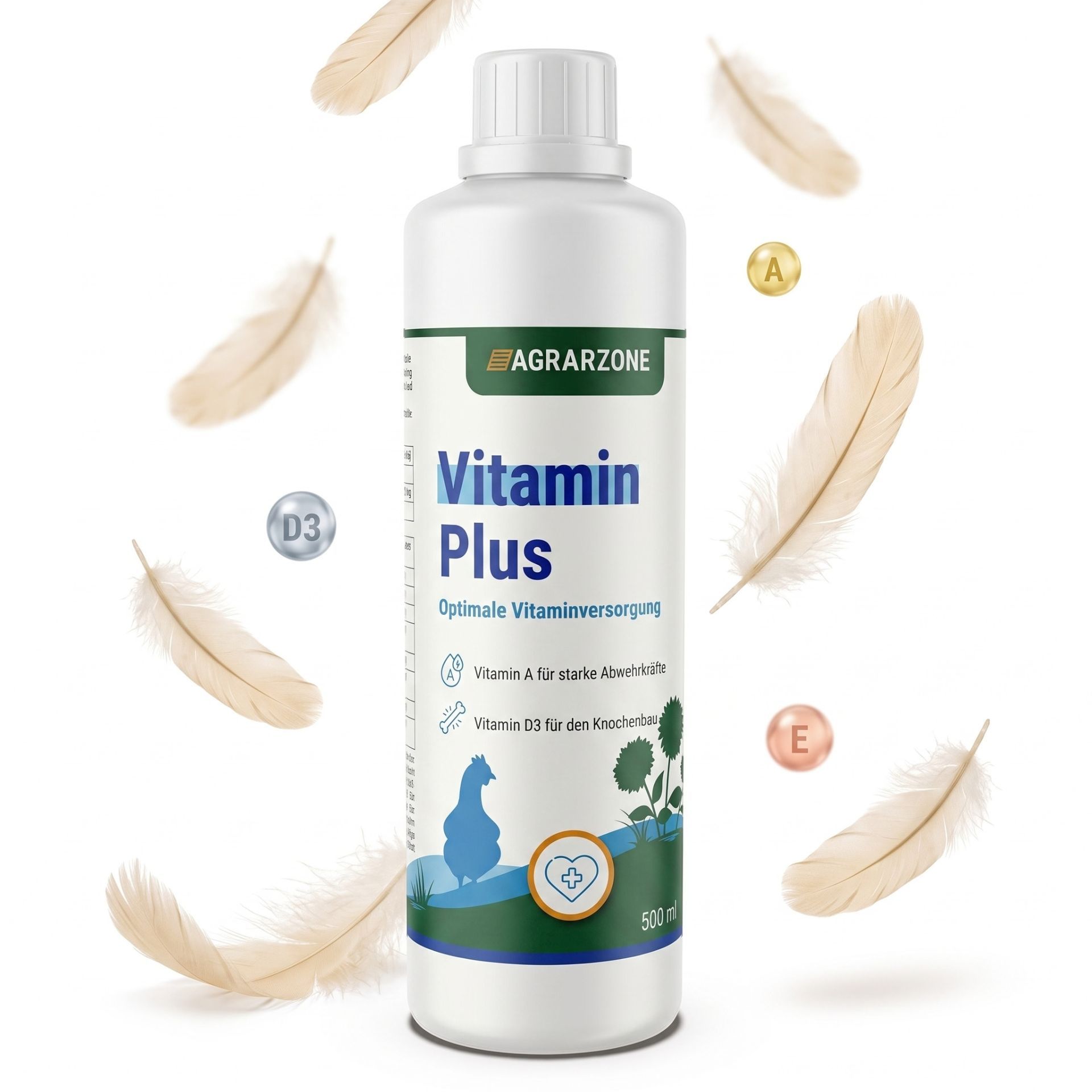 Agrarzone VitaminPlus Dietetic Complementary Feed, Vitamin A, D3, E, 500 ml