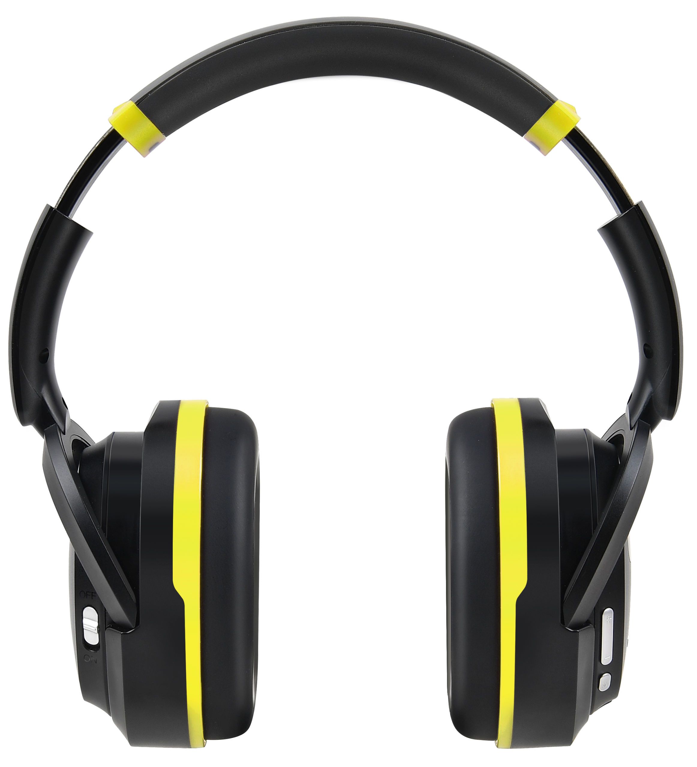 kopfhörer, over-ear, schwarz, gelbe akzente, kopfhörer-ava