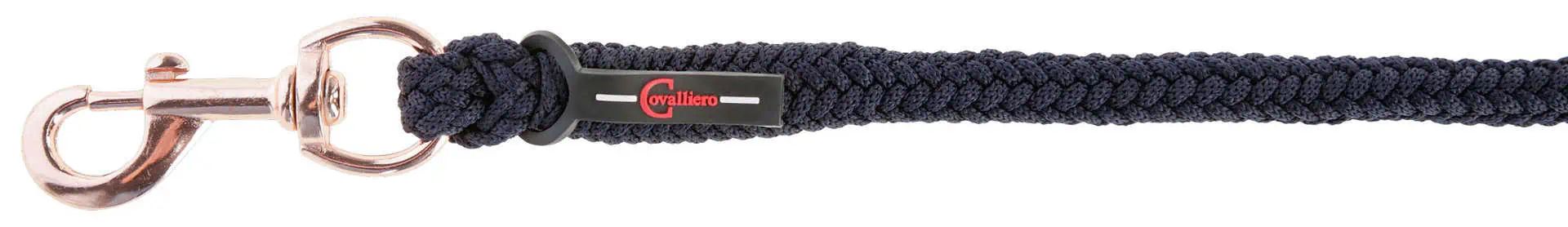 Longe Classy Covalliero, longe robuste pour cheval, bleu marine, mousqueton