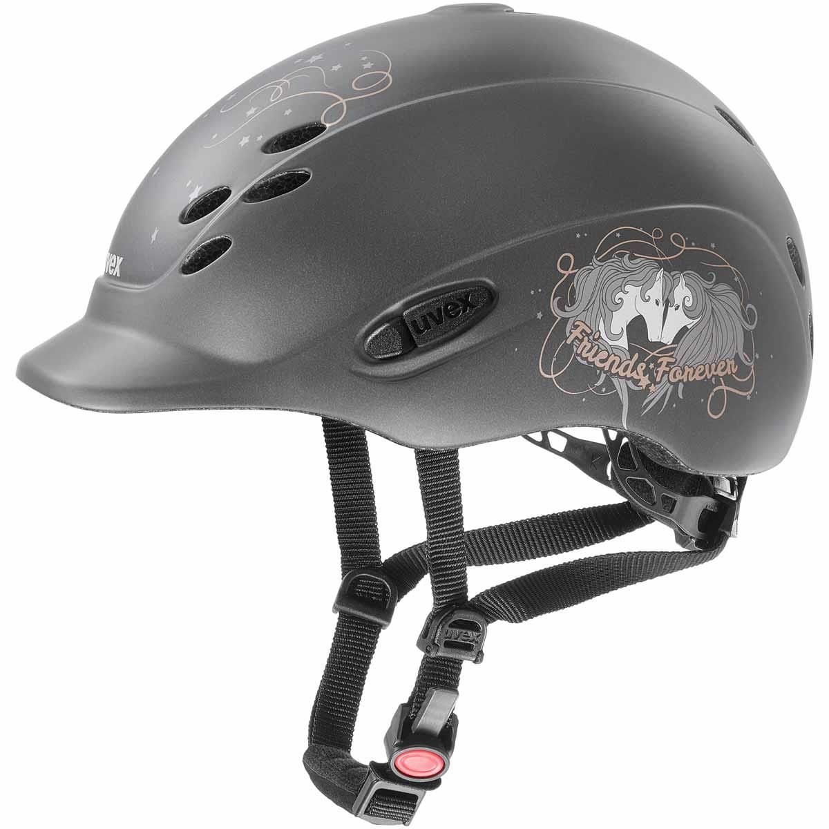 uvex onyxx dekor riding helmet friends II anthrazit mat