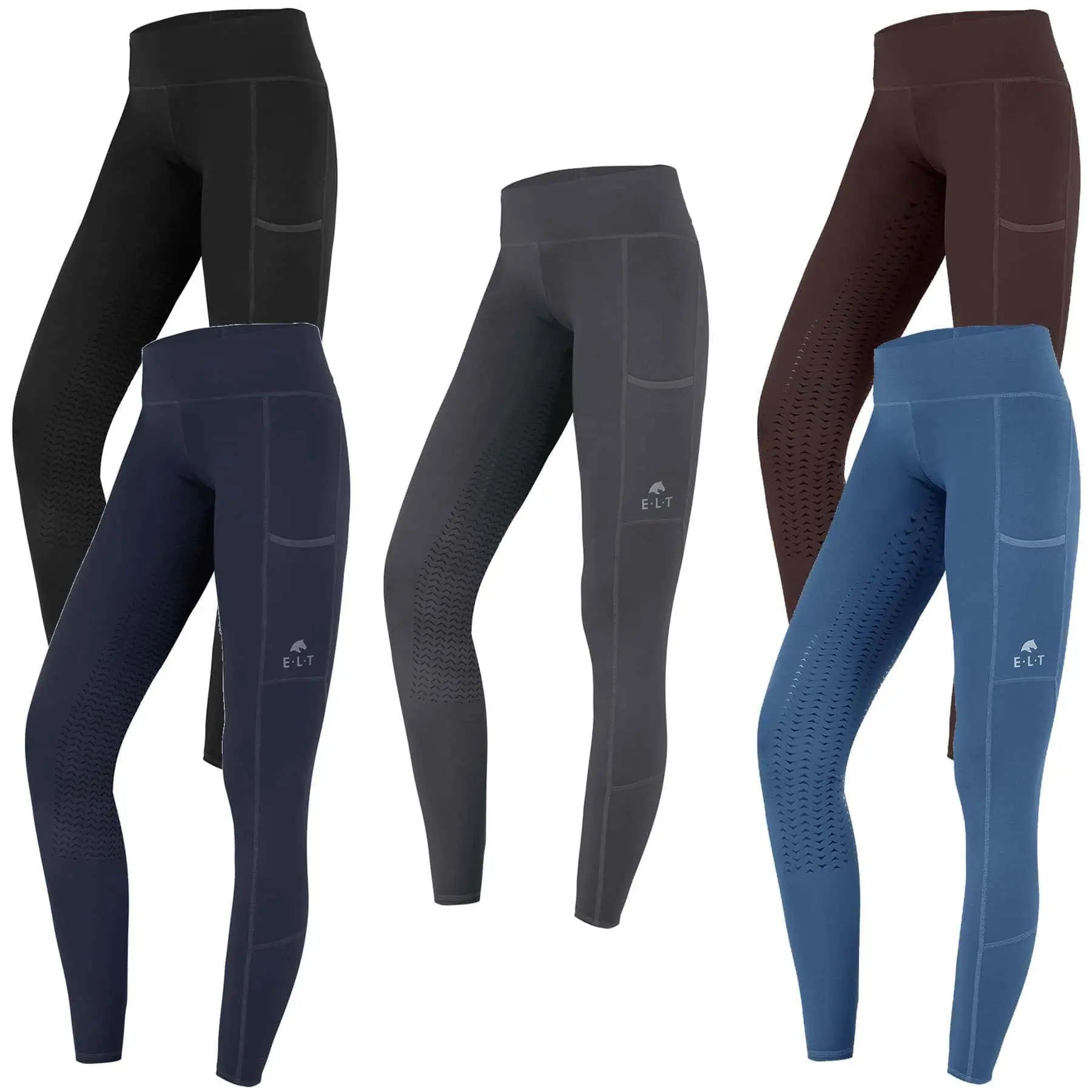 Legging d'équitation thermique Ella ELT, fond intégral silicone, enfant, asphalte, 140