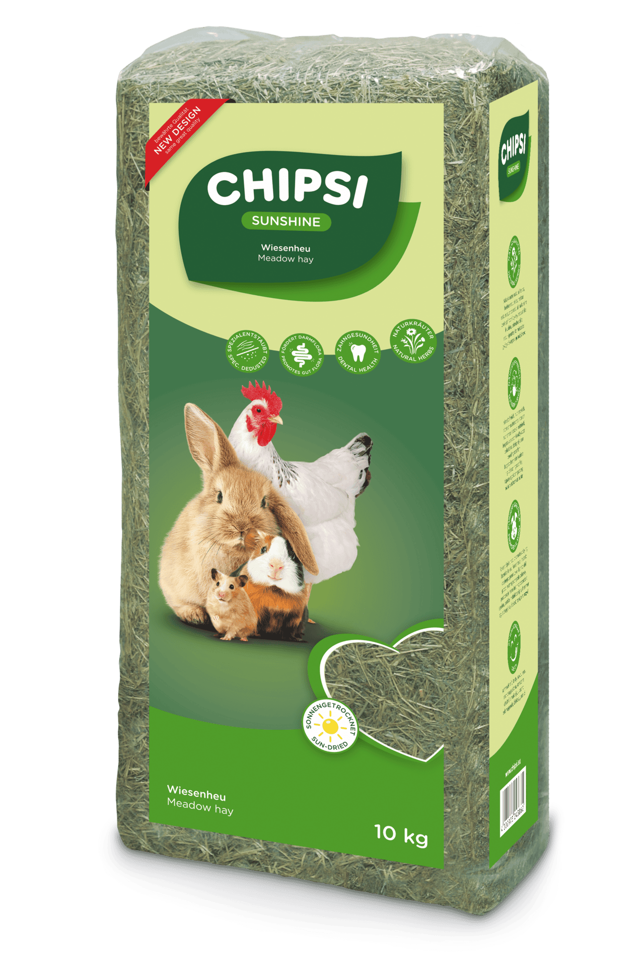 CHIPSI Sunshine Fieno di prato, mangime complementare per roditori, confezione