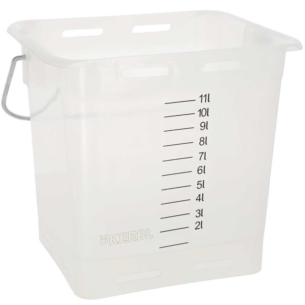 Seau à boire transparent avec échelle de 13 litres