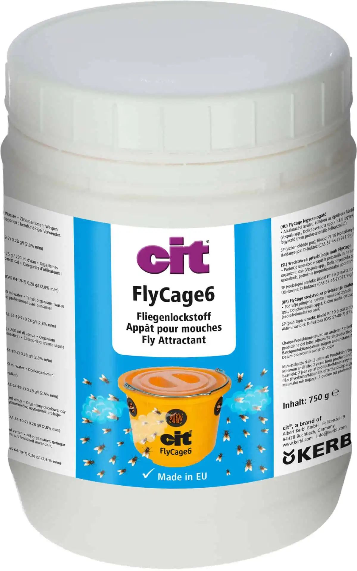 Kerbl CIT FlyCage Esca attrattiva per mosche, ricarica 750 g, confezione
