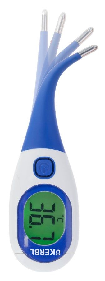 digitales Thermometer, Lebensmittelthermometer, Dreifach-Elektroden, Blau-Weiß, LCD-Anzeige