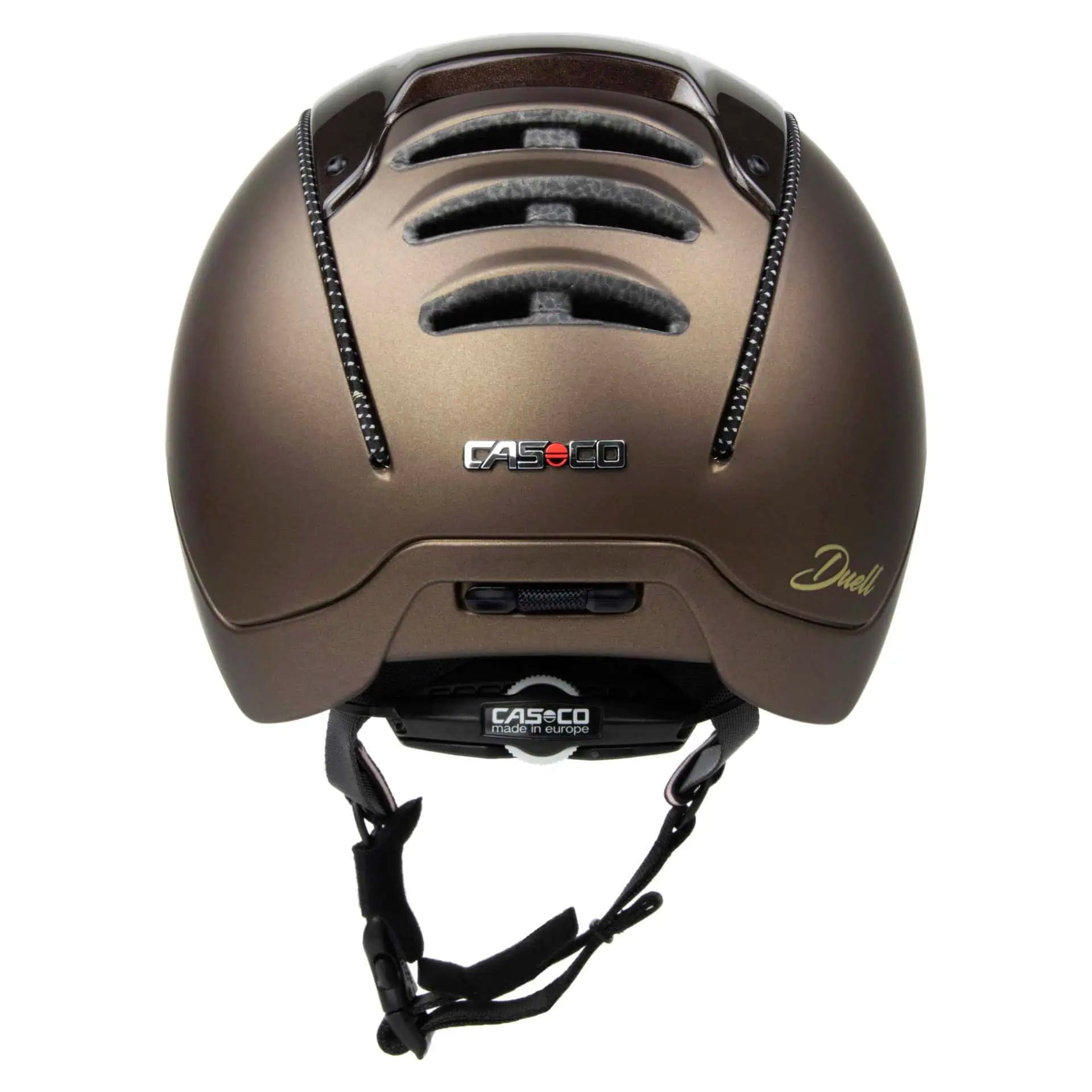Casco Reithelm DUELL, sportliche Reitkappe mit breitem Visier, Rückansicht