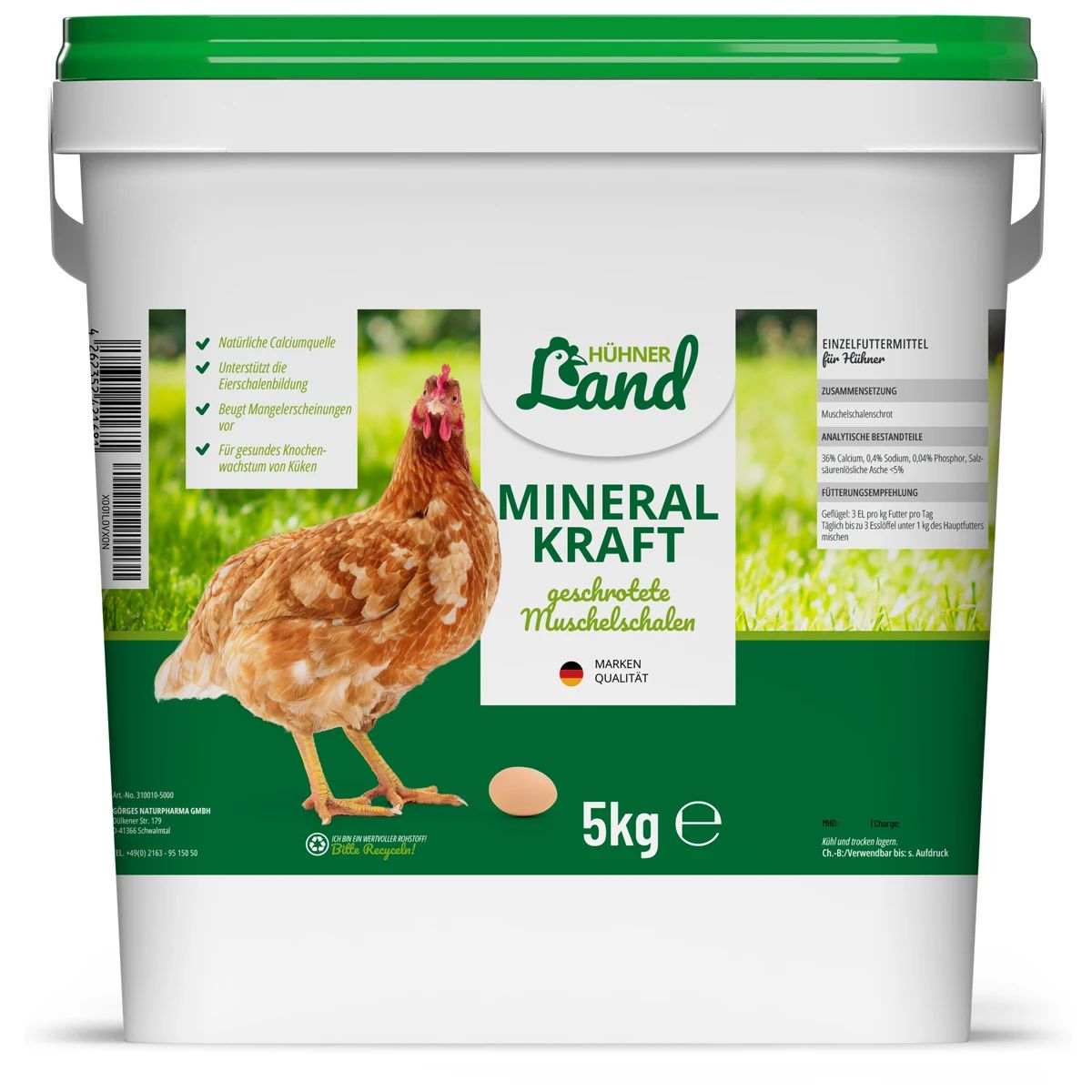 Hühnerland Mineral Kraft Grit di Conchiglie 5 kg per Galline