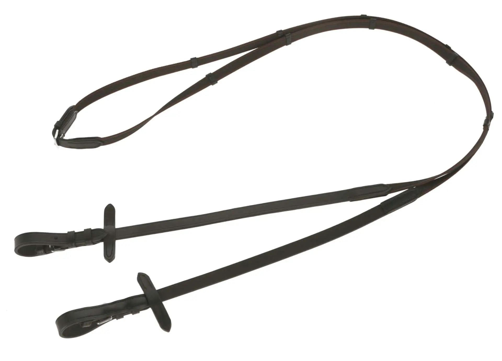 Rênes caoutchouc Antislip noir/marron