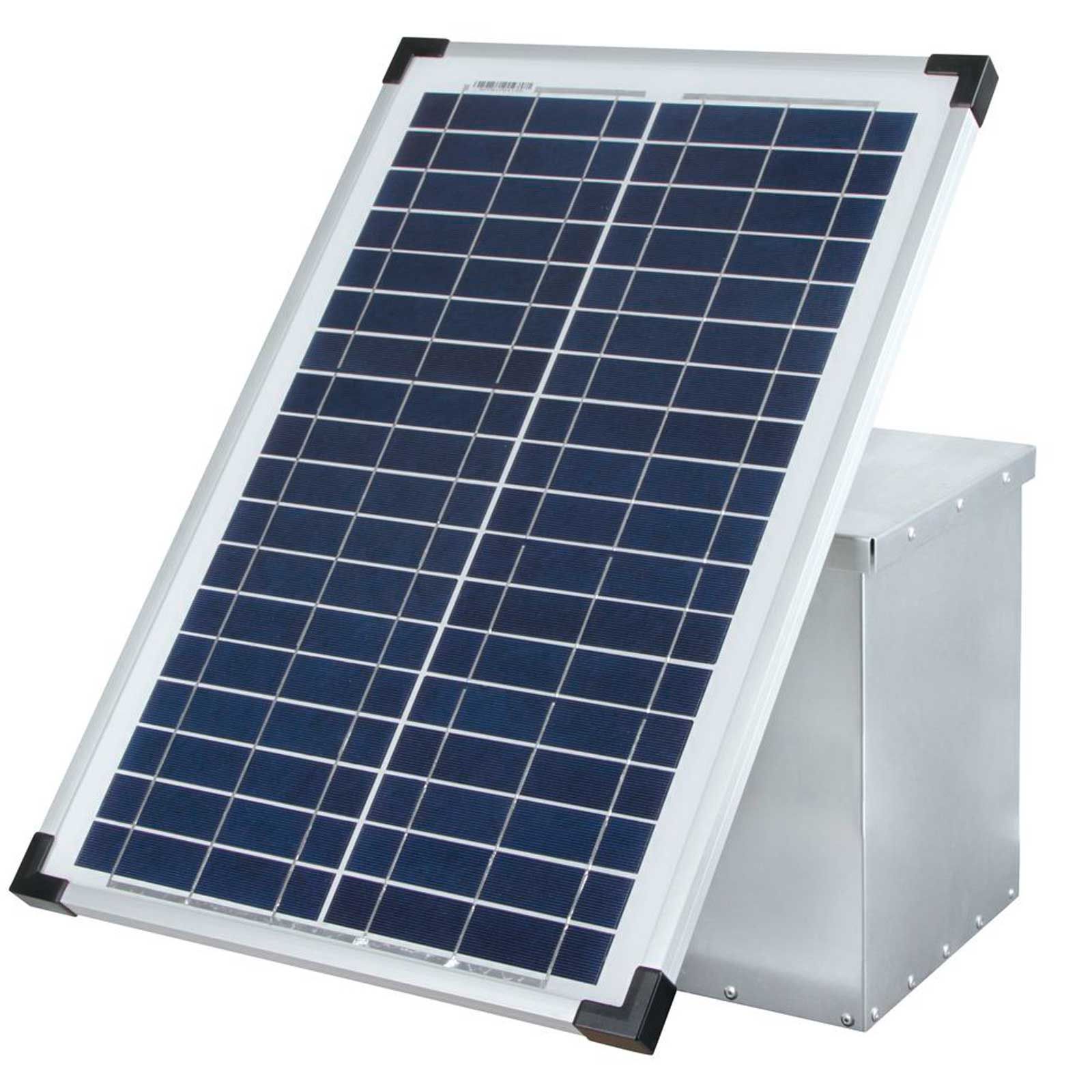 Panou solar cu ramă din aluminiu, montat înclinat pe o carcasă metalică