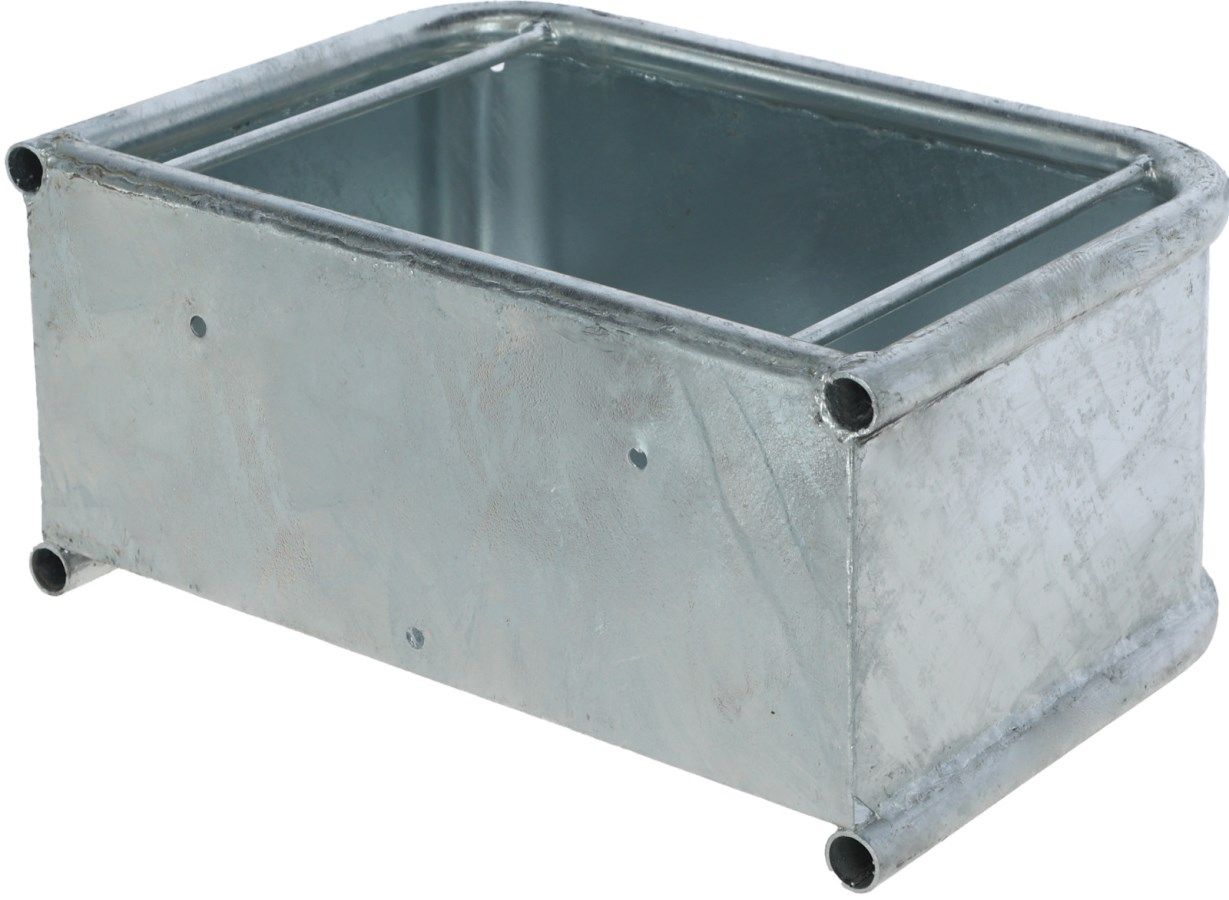 metal box, galvanized, rectangular tub, steel container, open-top box